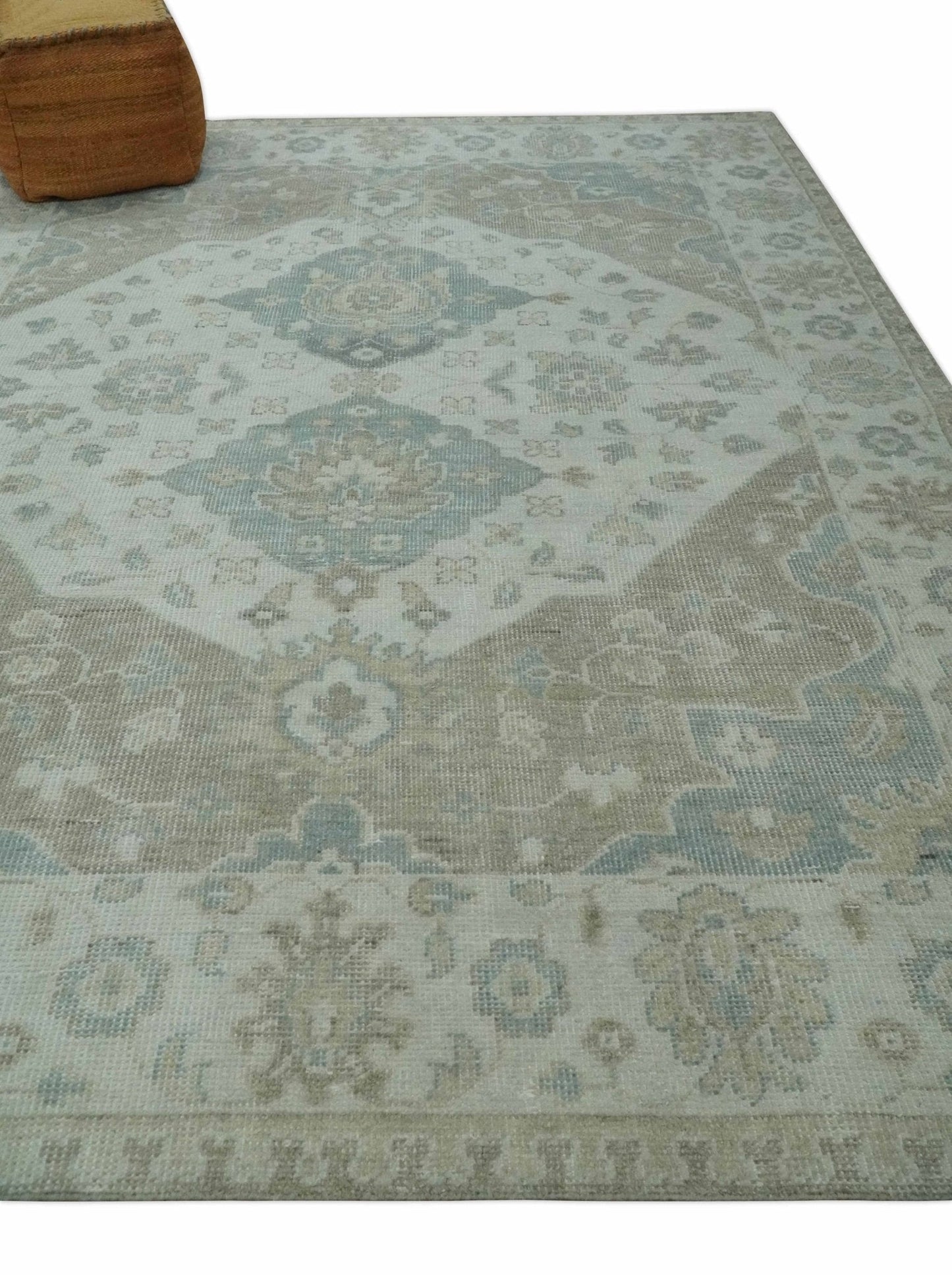 Antique Design Medallion Earthy Ivory and Camel 8x10 wool Area Rug - Marsh and Manor Collective