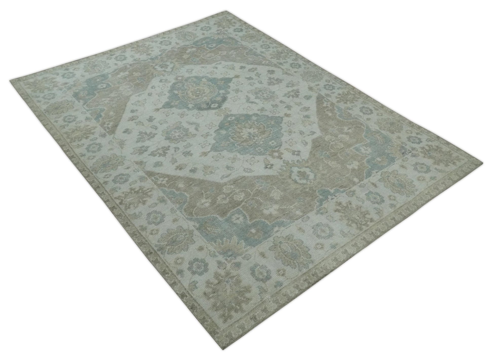 Antique Design Medallion Earthy Ivory and Camel 8x10 wool Area Rug - Marsh and Manor Collective