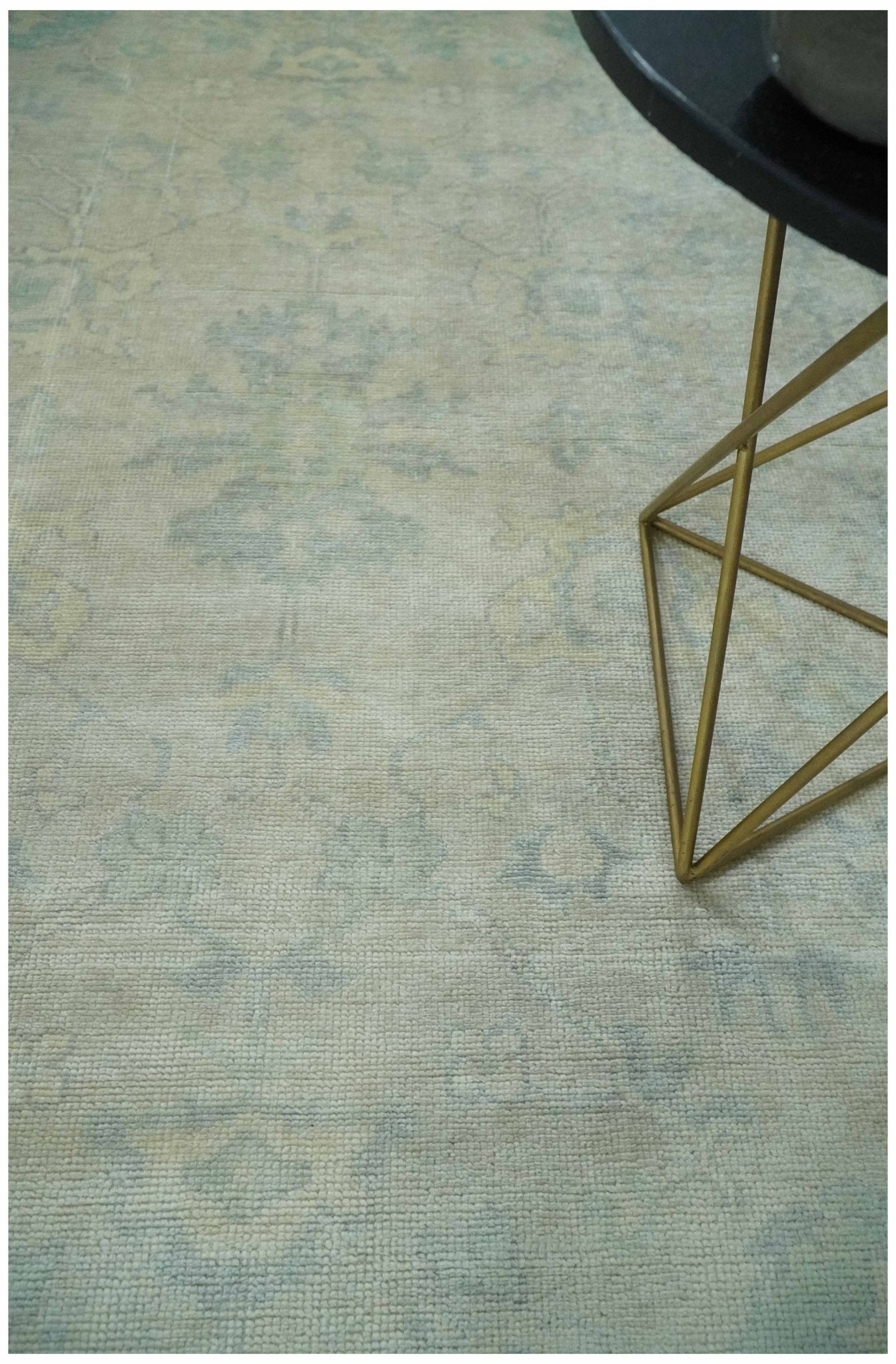 Antique Finish Silver, Gray and Charcoal Hand Knotted Oriental Oushak 8x10 wool Area Rug - Marsh and Manor Collective