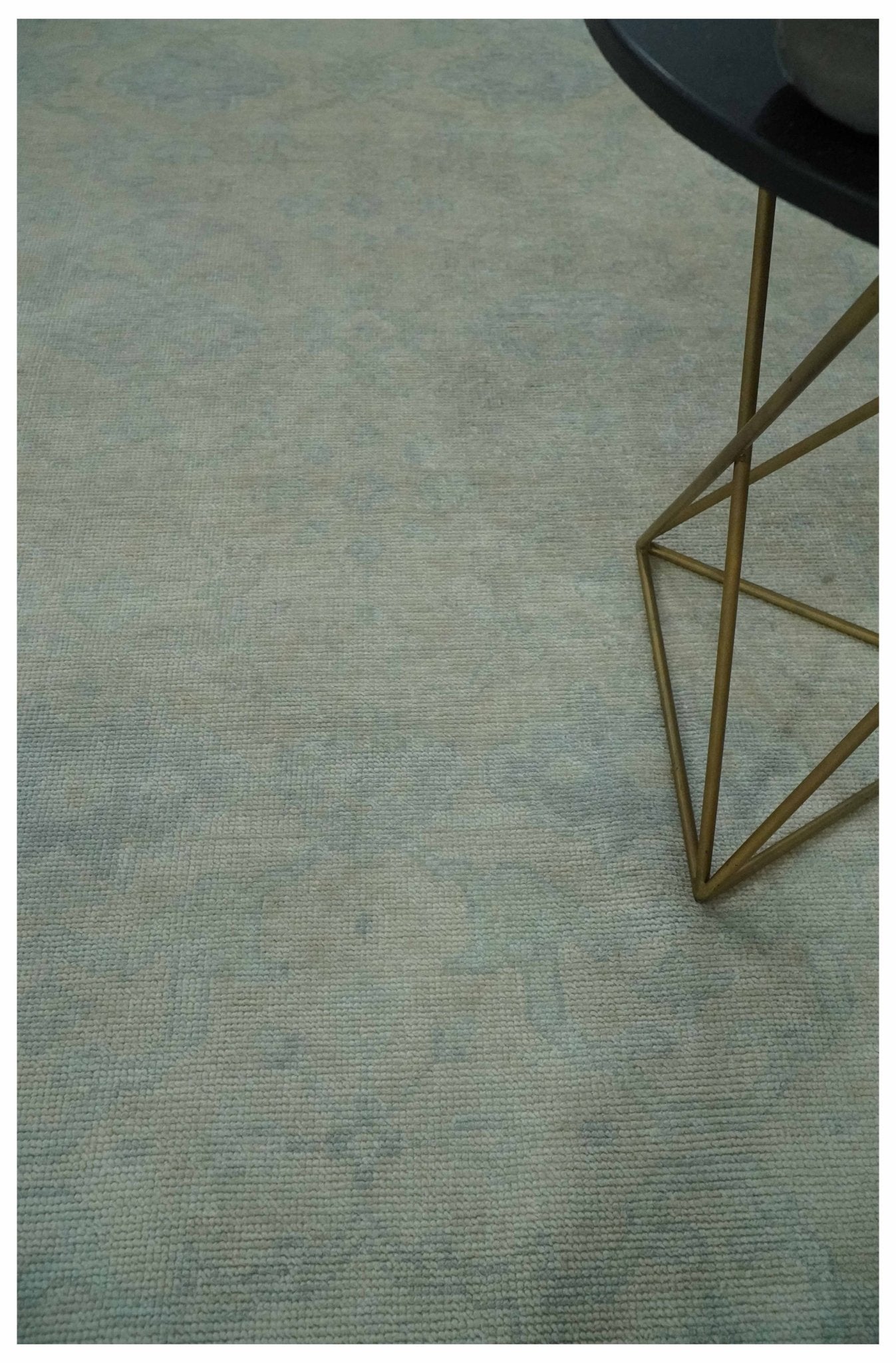 Antique look Beige and Gray Hand Knotted Oriental Oushak 8x10 wool Area Rug - Marsh and Manor Collective