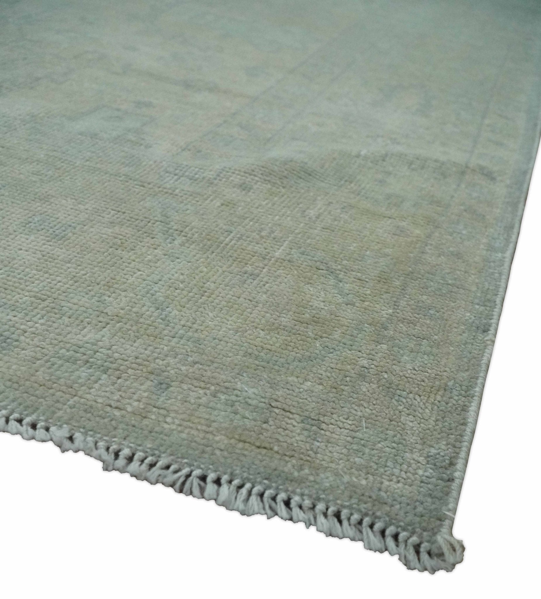 Antique look Beige and Gray Hand Knotted Oriental Oushak 8x10 wool Area Rug - Marsh and Manor Collective