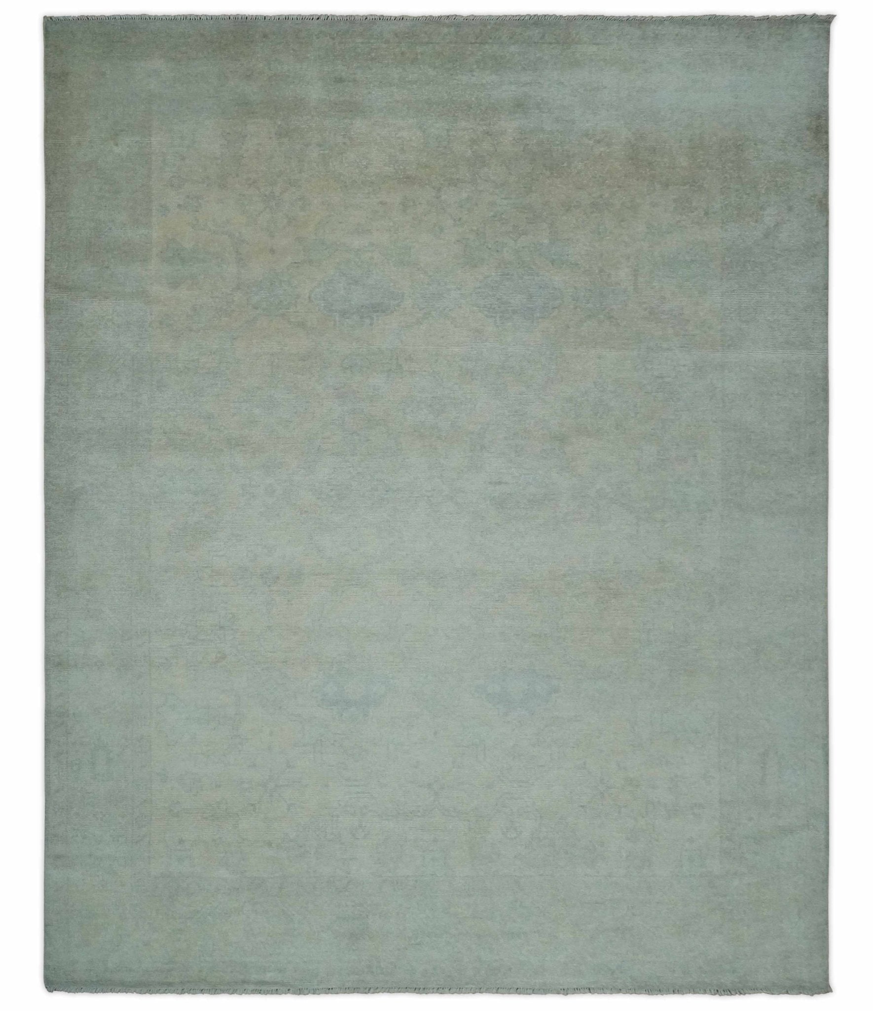 Antique look Beige and Gray Hand Knotted Oriental Oushak 8x10 wool Area Rug - Marsh and Manor Collective