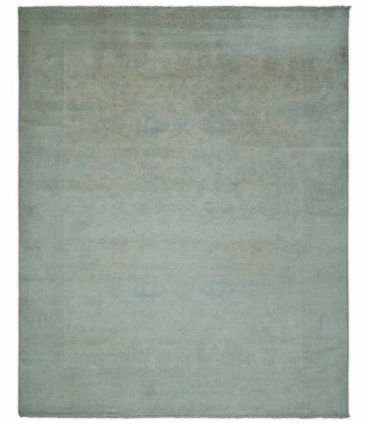 Antique look Beige and Gray Hand Knotted Oriental Oushak 8x10 wool Area Rug - Marsh and Manor Collective