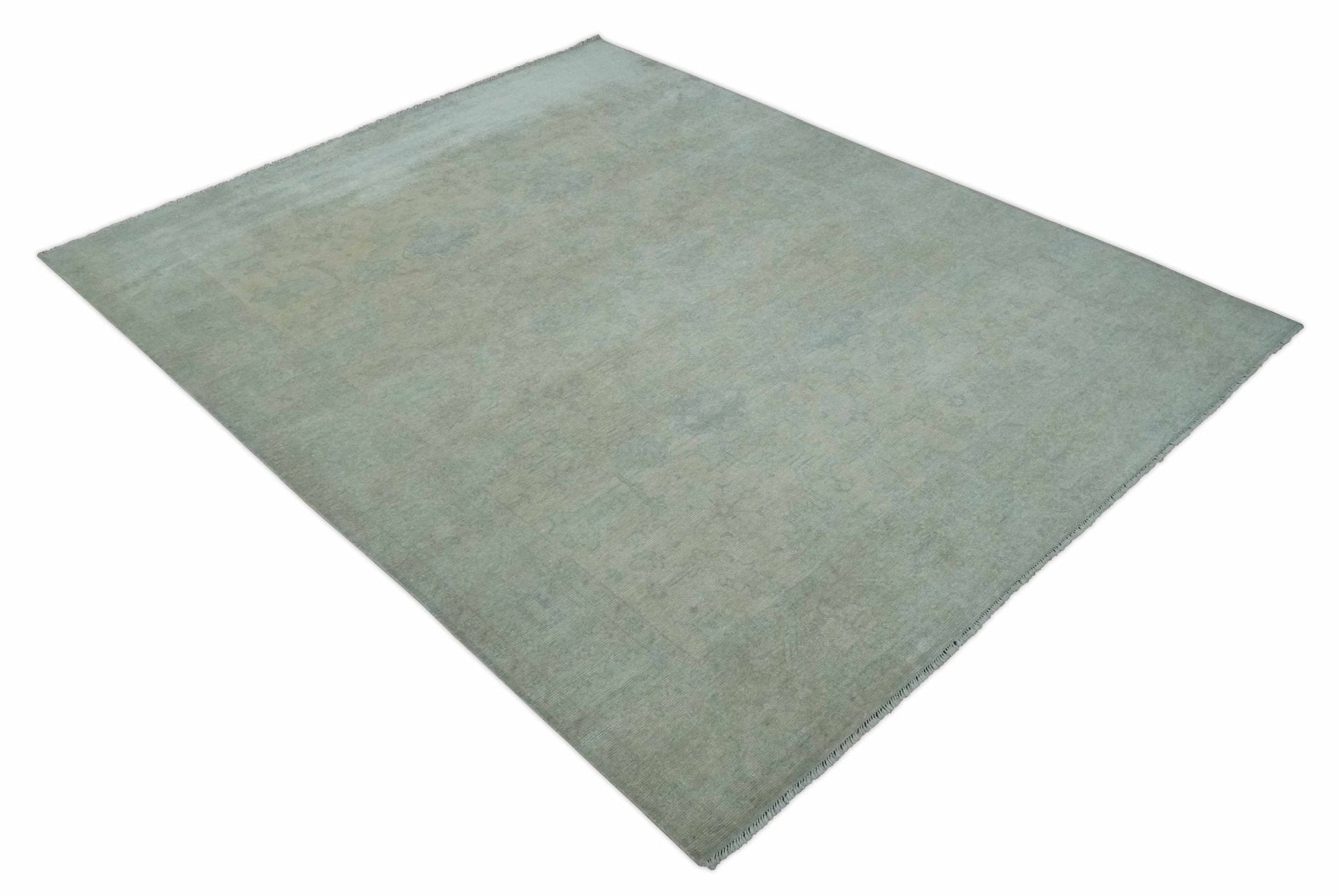 Antique look Beige and Gray Hand Knotted Oriental Oushak 8x10 wool Area Rug - Marsh and Manor Collective