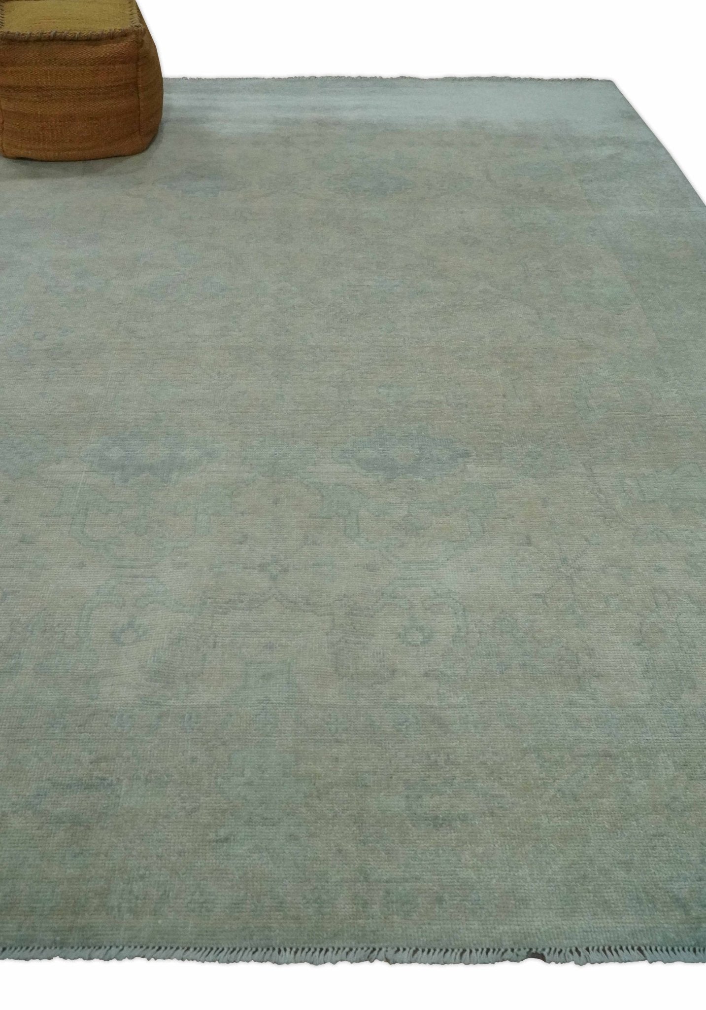 Antique look Beige and Gray Hand Knotted Oriental Oushak 8x10 wool Area Rug - Marsh and Manor Collective