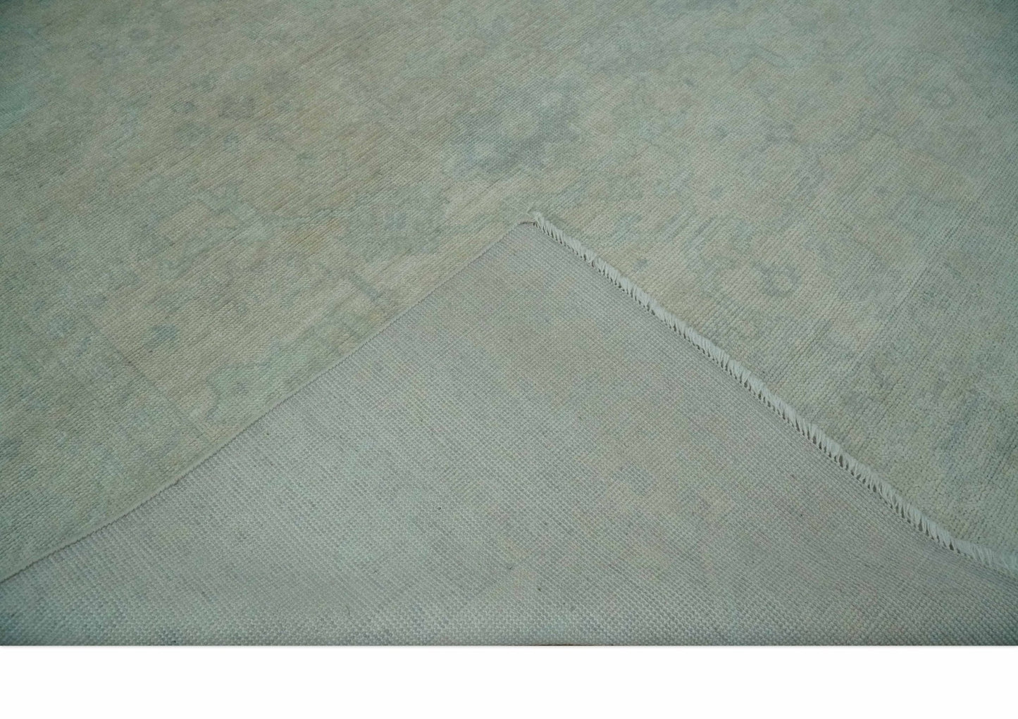Antique look Beige and Gray Hand Knotted Oriental Oushak 8x10 wool Area Rug - Marsh and Manor Collective