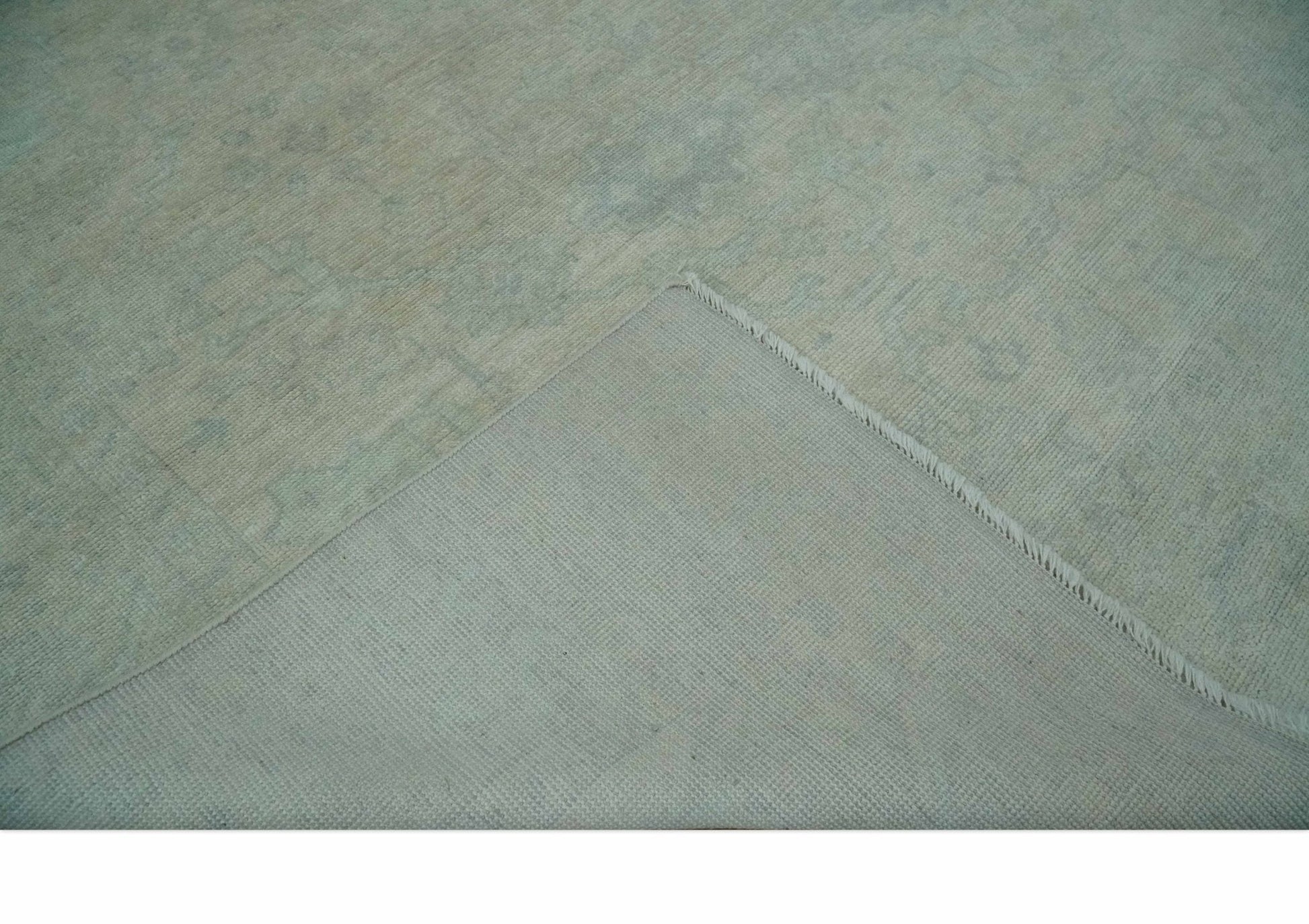 Antique look Beige and Gray Hand Knotted Oriental Oushak 8x10 wool Area Rug - Marsh and Manor Collective