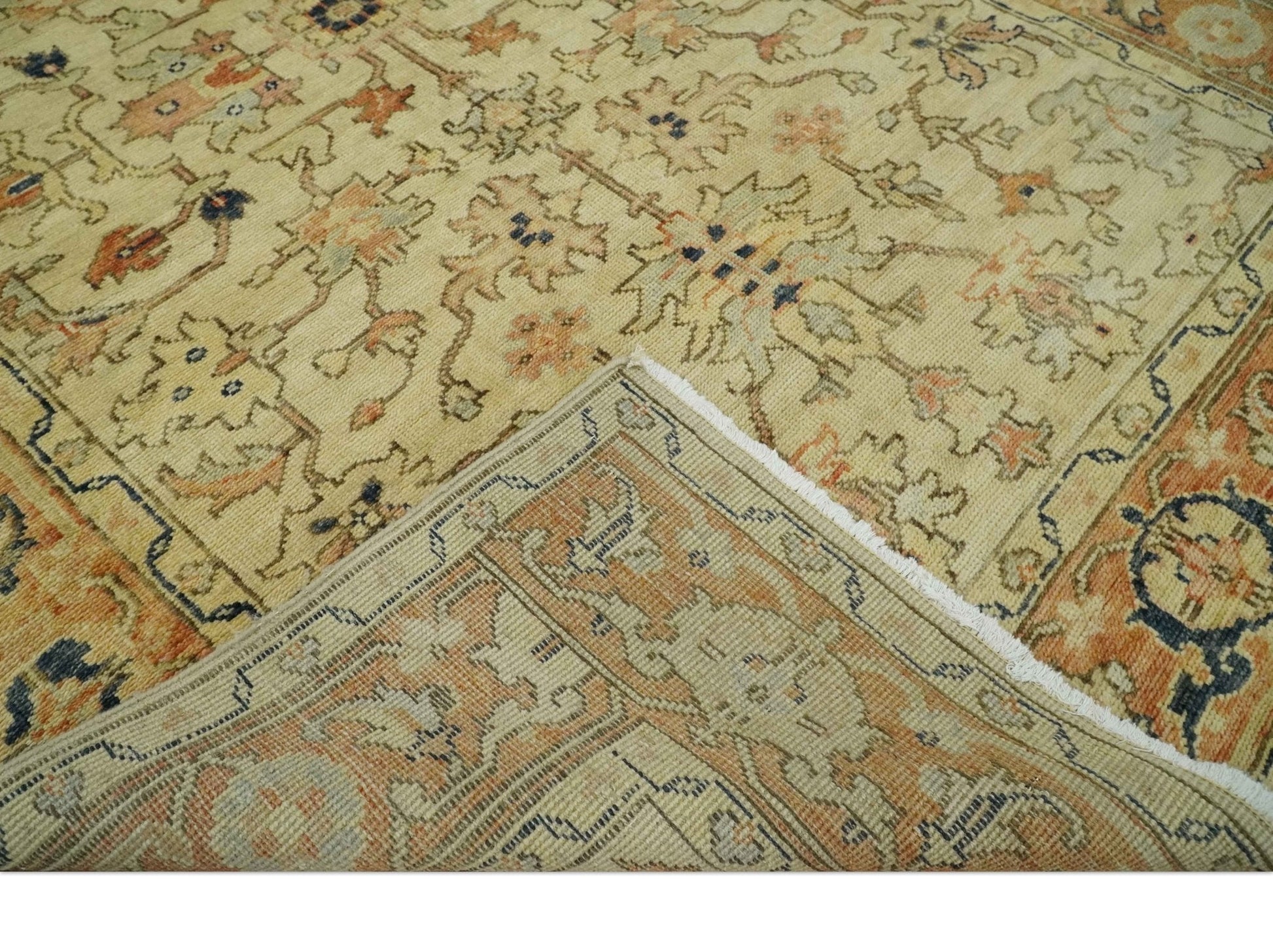 Antique Style Empress Tabriz 6x8 Hand Knotted Beige and Rust Modern Traditional Wool Rug | N35368 - Marsh and Manor Collective