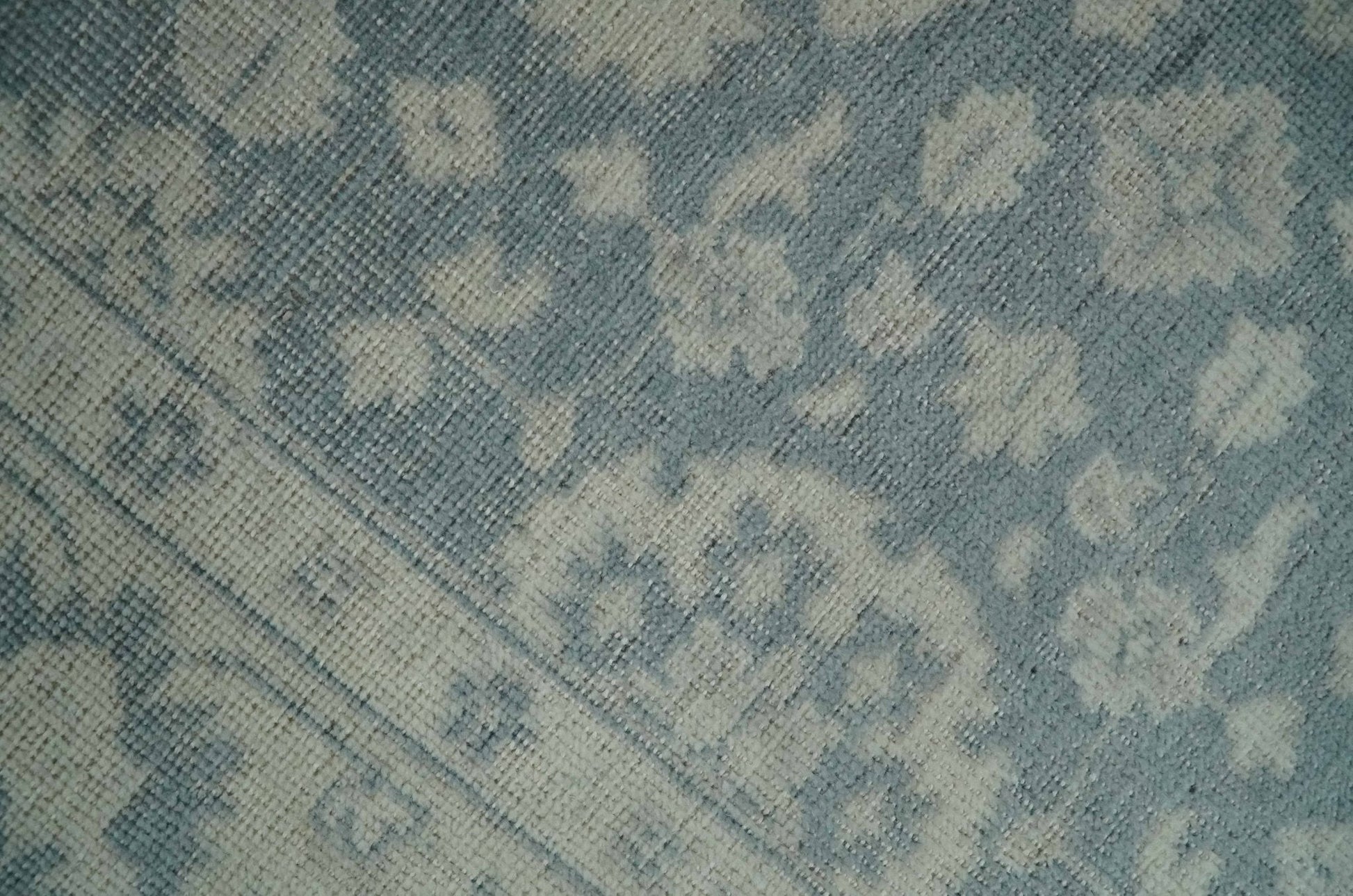 Antique Style Ivory and Charcoal Hand Knotted Traditional Oushak 2x4 wool Bedside Rug - Marsh and Manor Collective