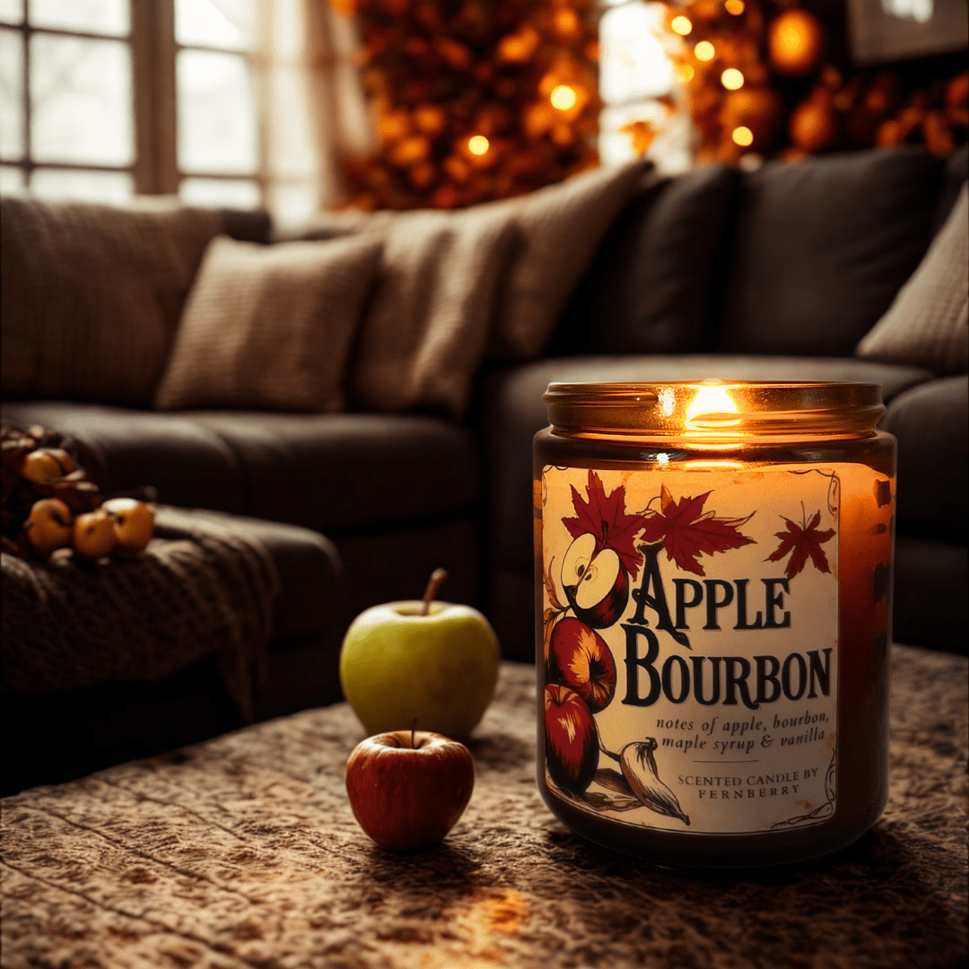 Apple Bourbon - Wood Wick Candle 8oz (Fall Candle) - Marsh and Manor Collective