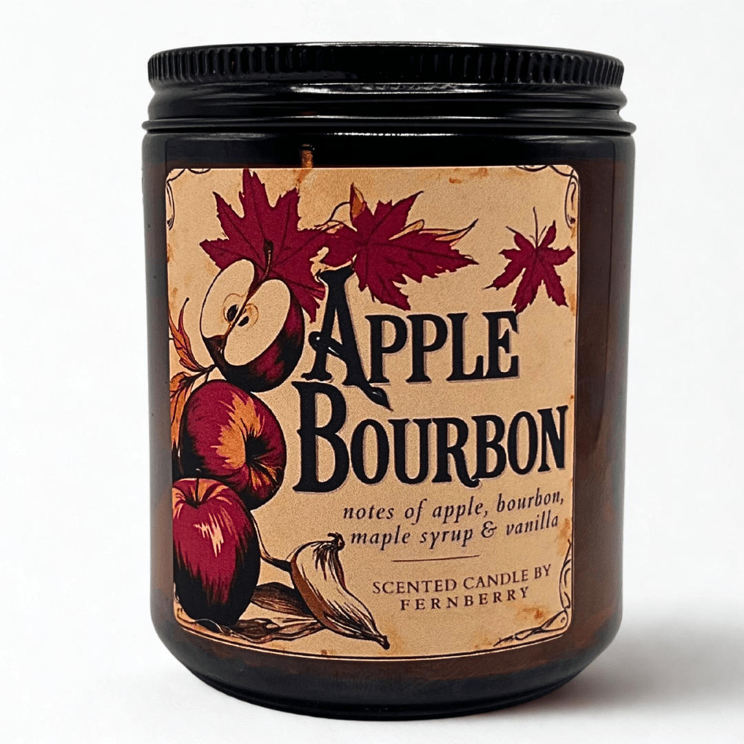Apple Bourbon - Wood Wick Candle 8oz (Fall Candle) - Marsh and Manor Collective