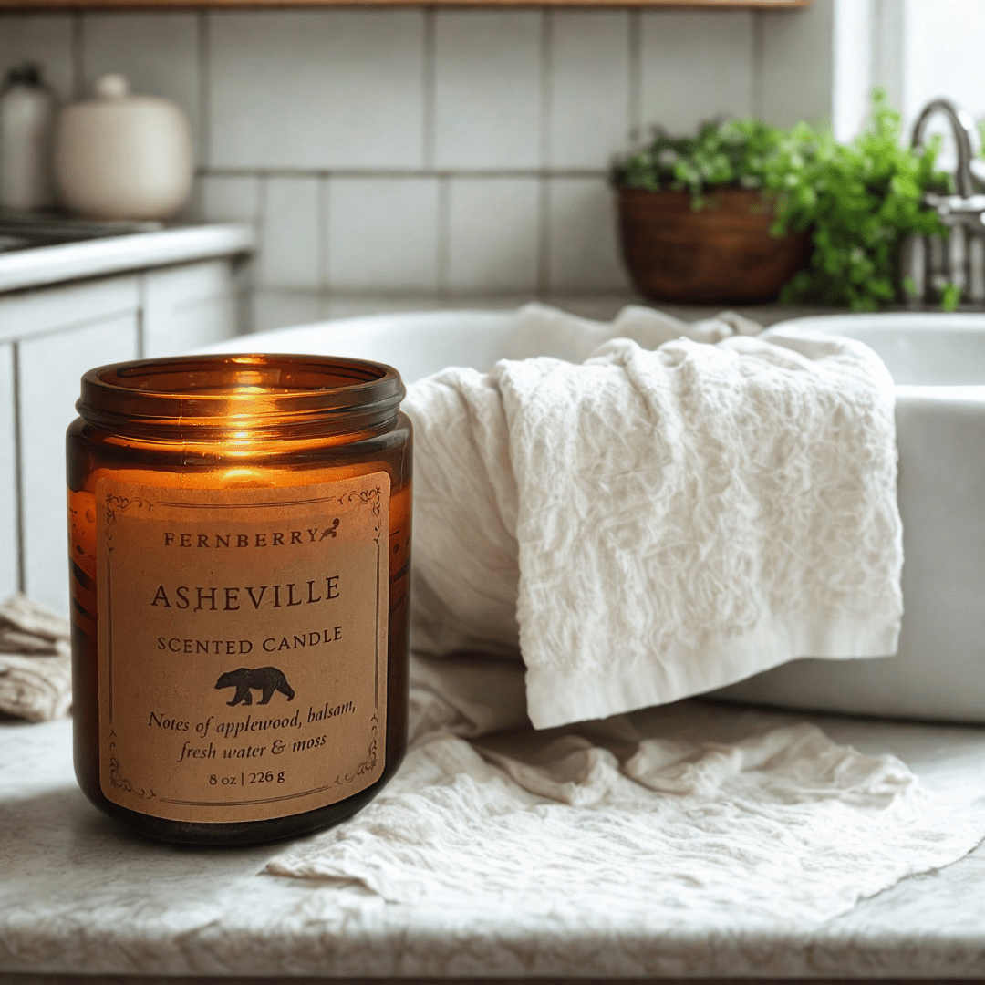 Asheville - 8oz Wood Wick Candle - Marsh and Manor Collective