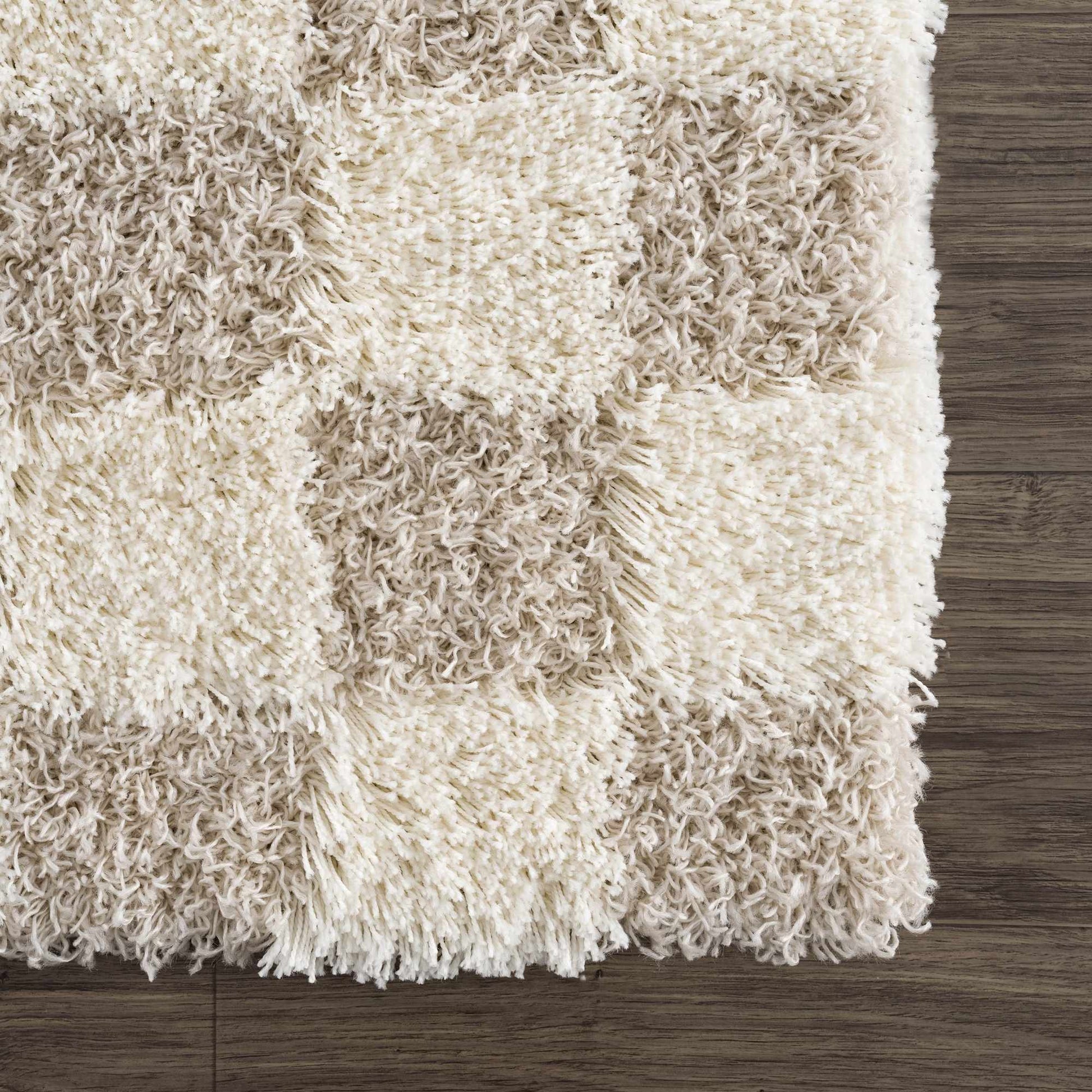 Atira Light Brown Checkered Area Rug - Marsh and Manor Collective