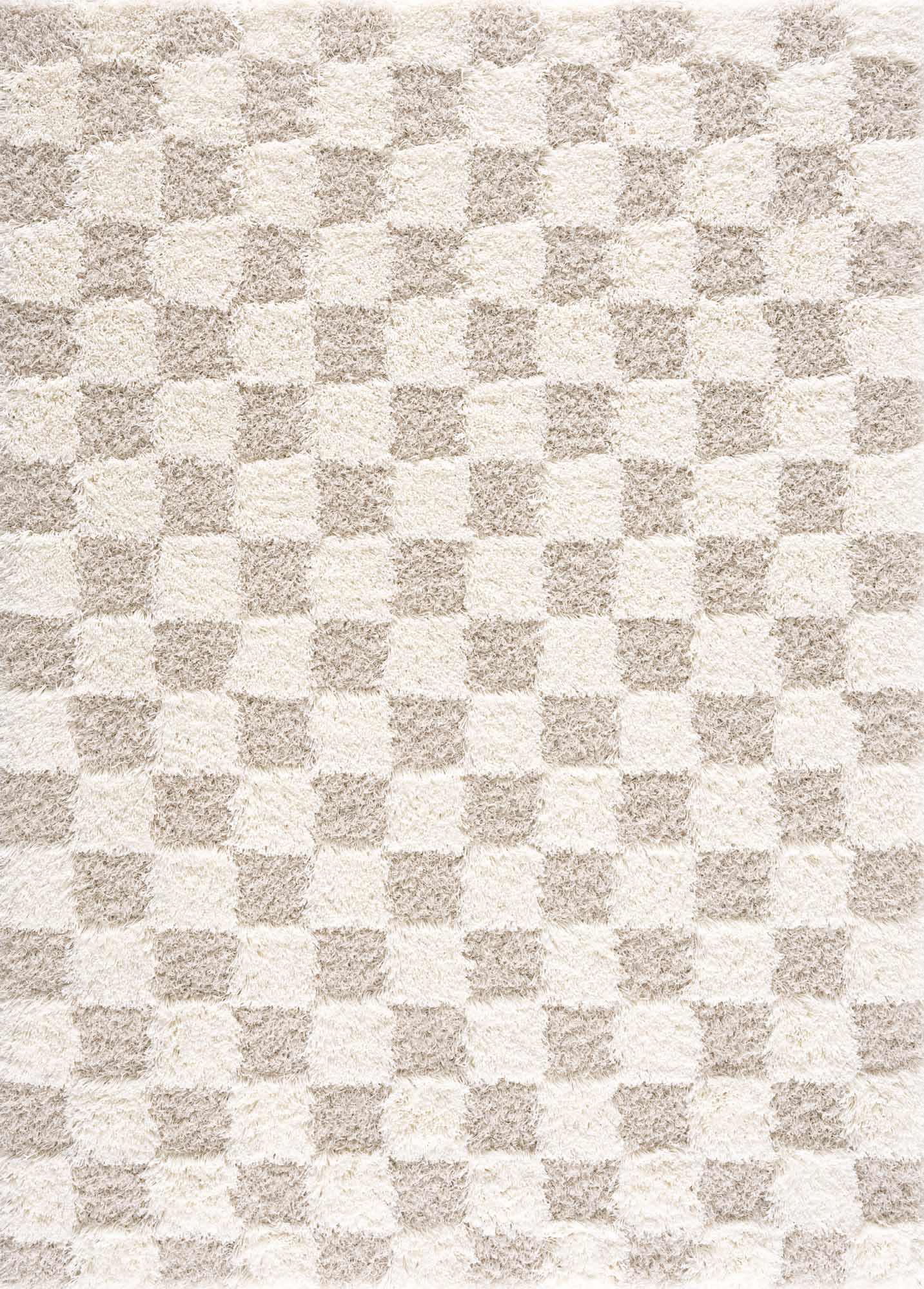 Atira Light Brown Checkered Area Rug - Marsh and Manor Collective