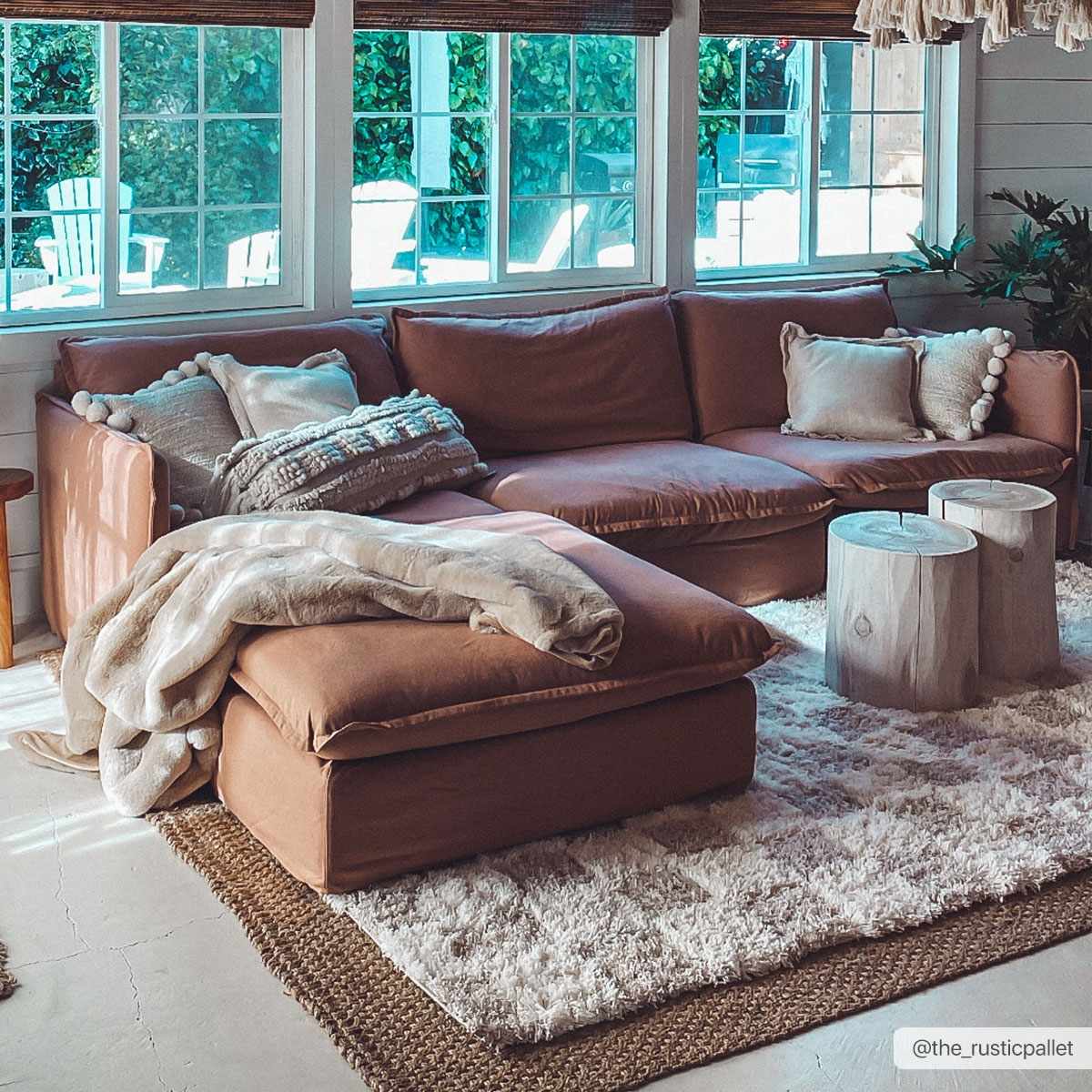 Atira Light Brown Checkered Area Rug - Marsh and Manor Collective