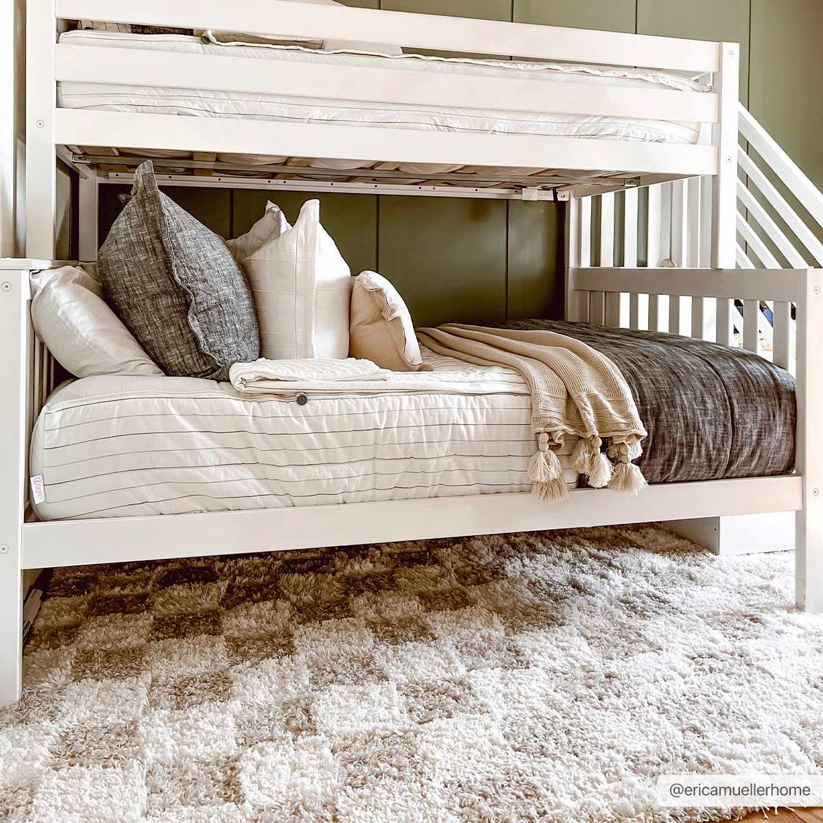 Atira Light Brown Checkered Area Rug - Marsh and Manor Collective