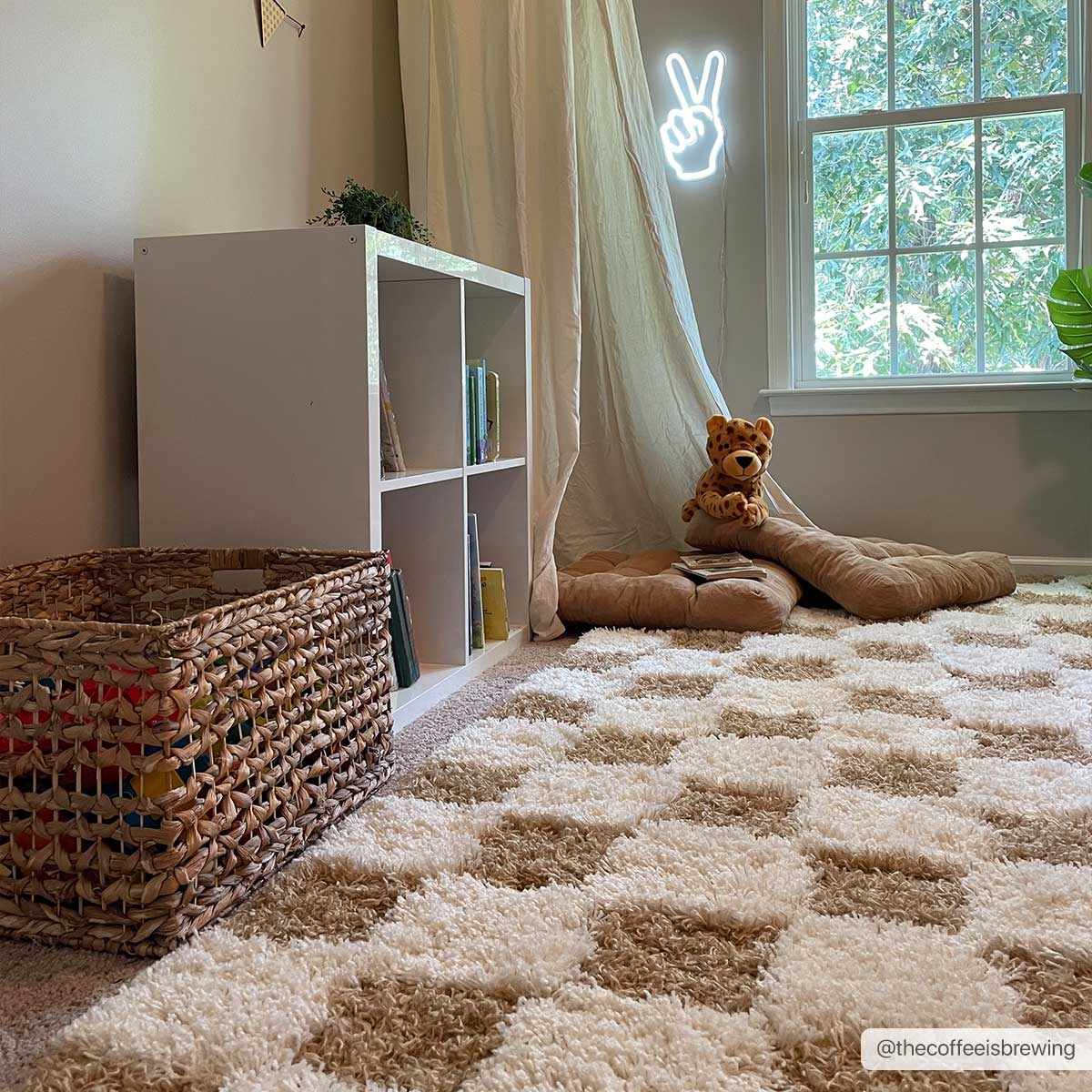 Atira Mustard Checkered Area Rug - Marsh and Manor Collective