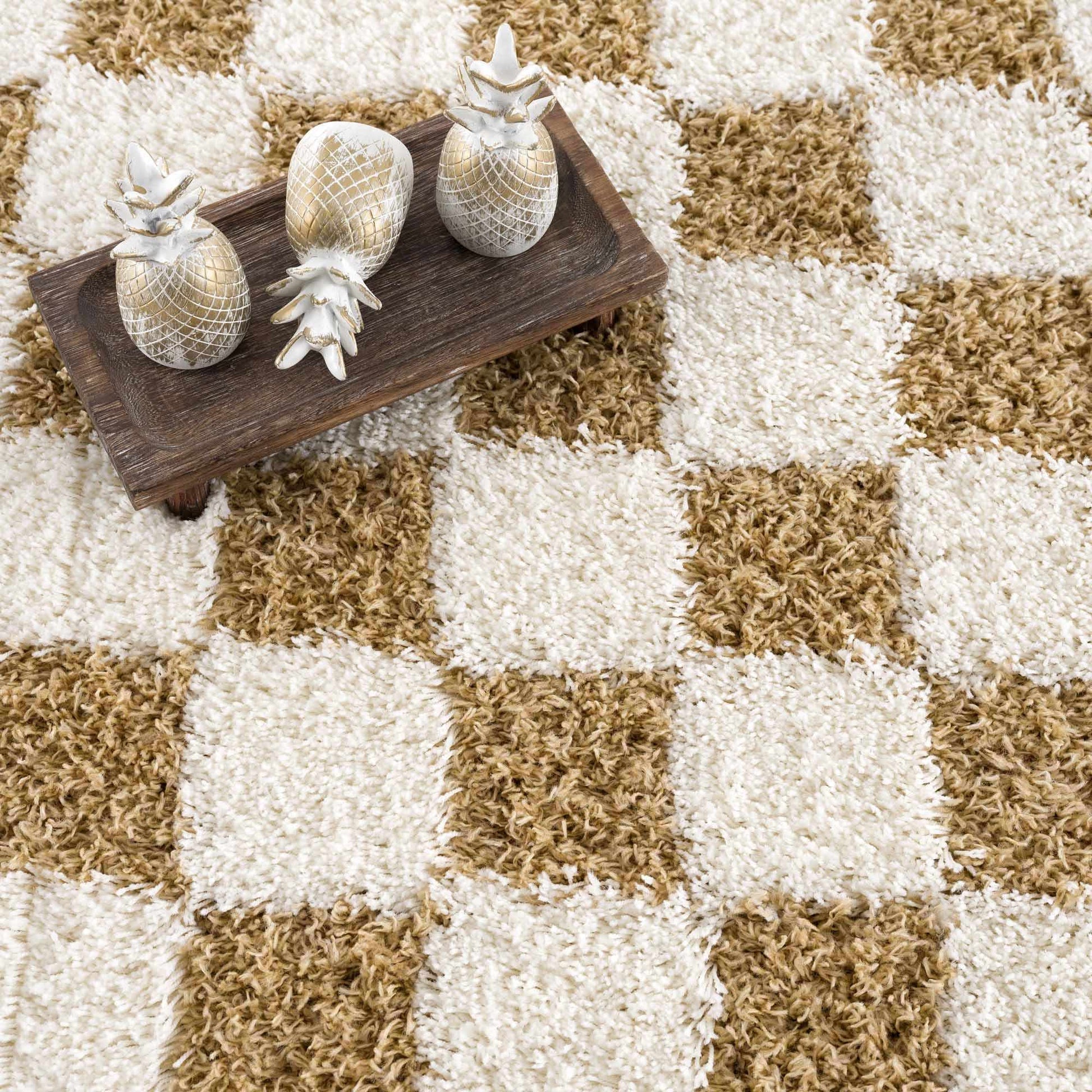 Atira Mustard Checkered Area Rug - Marsh and Manor Collective
