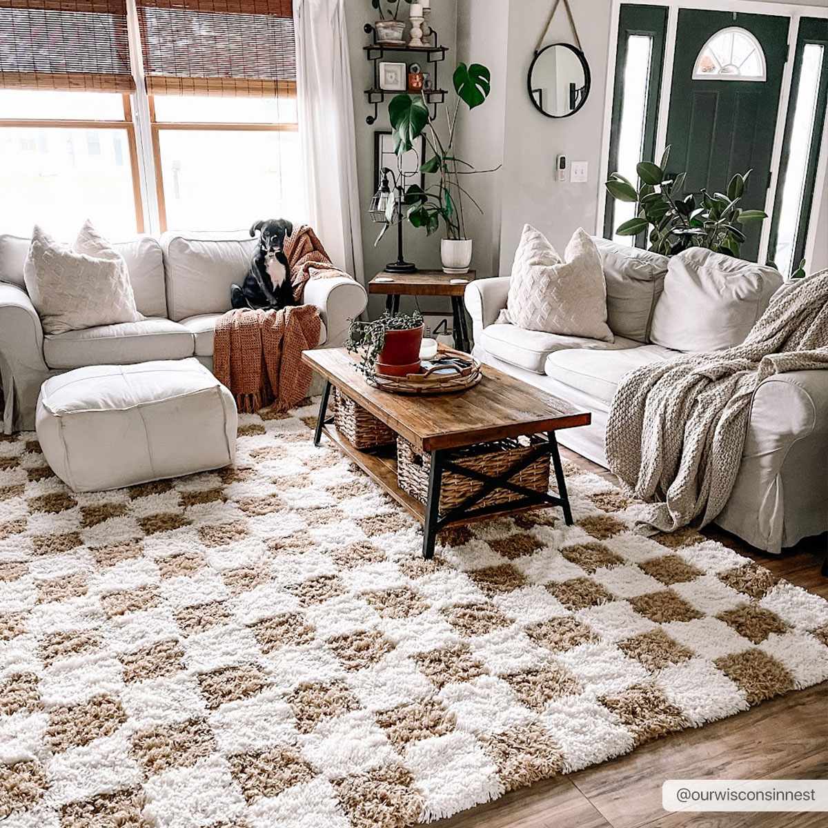 Atira Mustard Checkered Area Rug - Marsh and Manor Collective