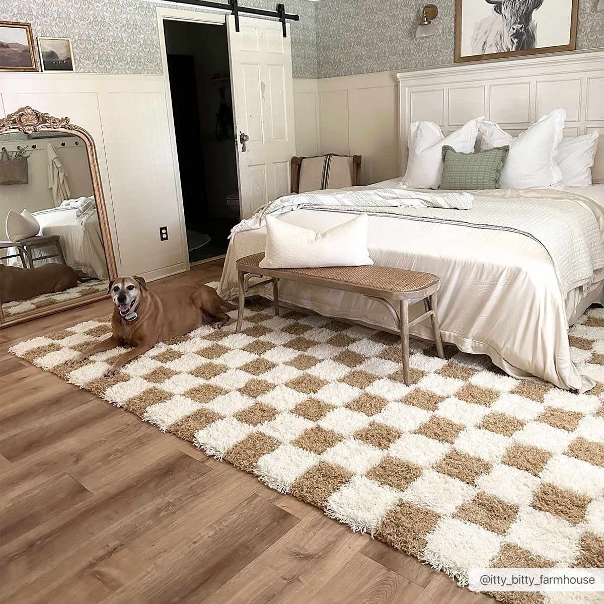 Atira Mustard Checkered Area Rug - Marsh and Manor Collective
