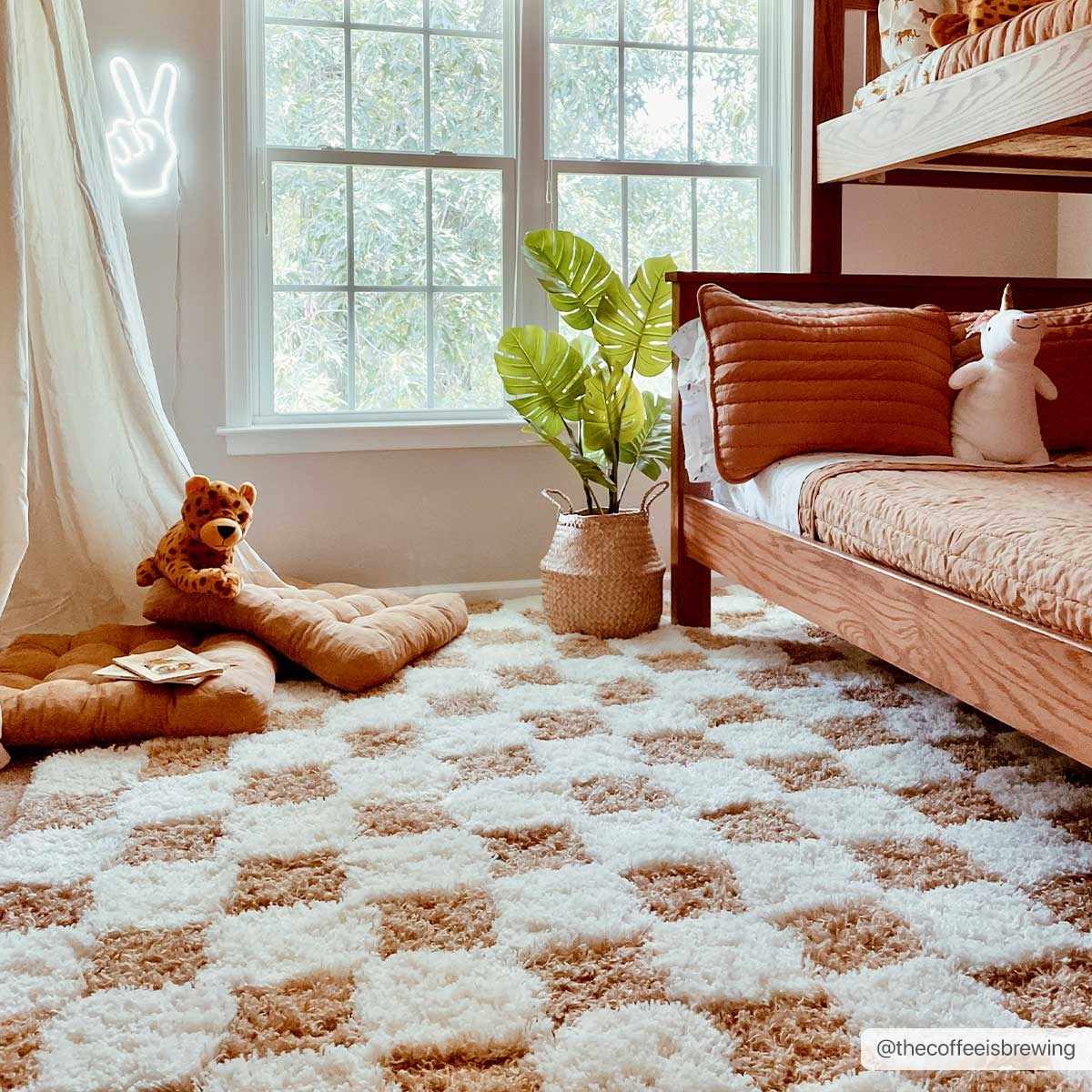 Atira Mustard Checkered Area Rug - Marsh and Manor Collective