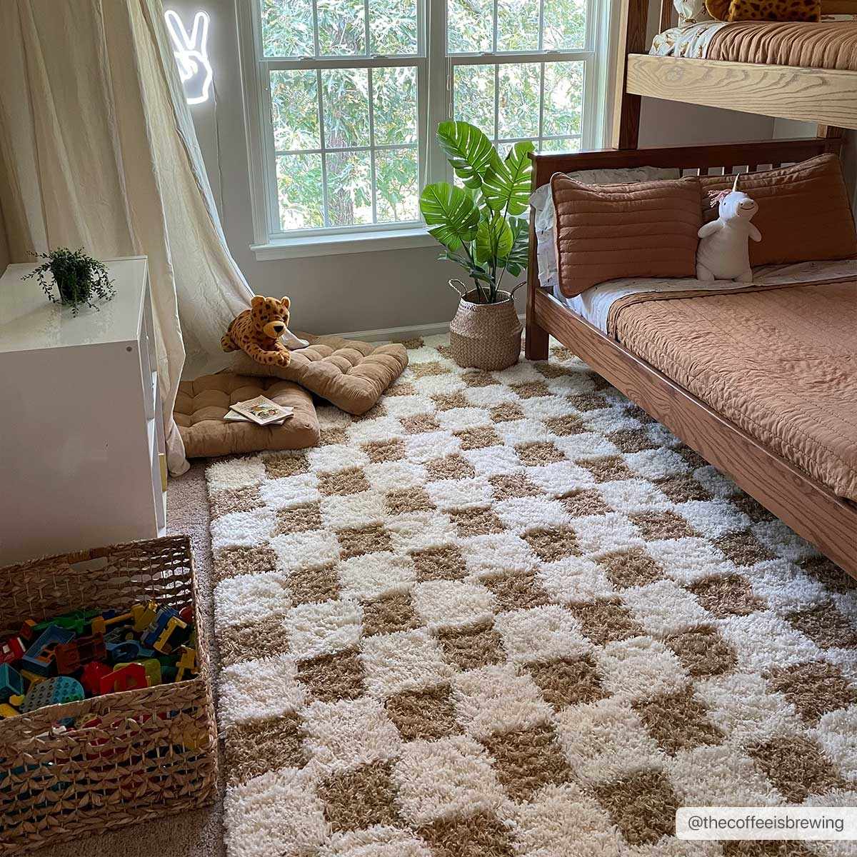 Atira Mustard Checkered Area Rug - Marsh and Manor Collective