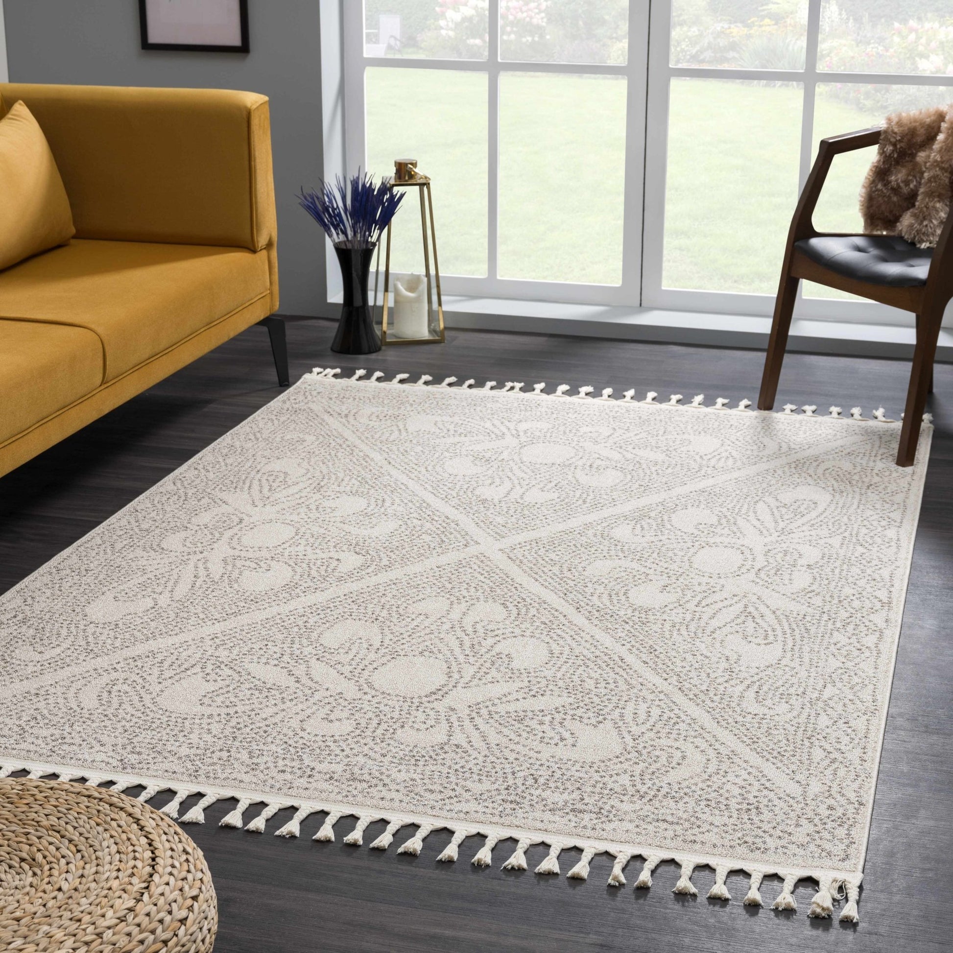 Birdwood Cream & Brown Area Rug - Marsh and Manor Collective