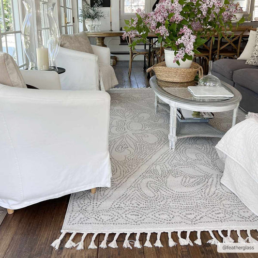 Birdwood Cream & Brown Area Rug - Marsh and Manor Collective