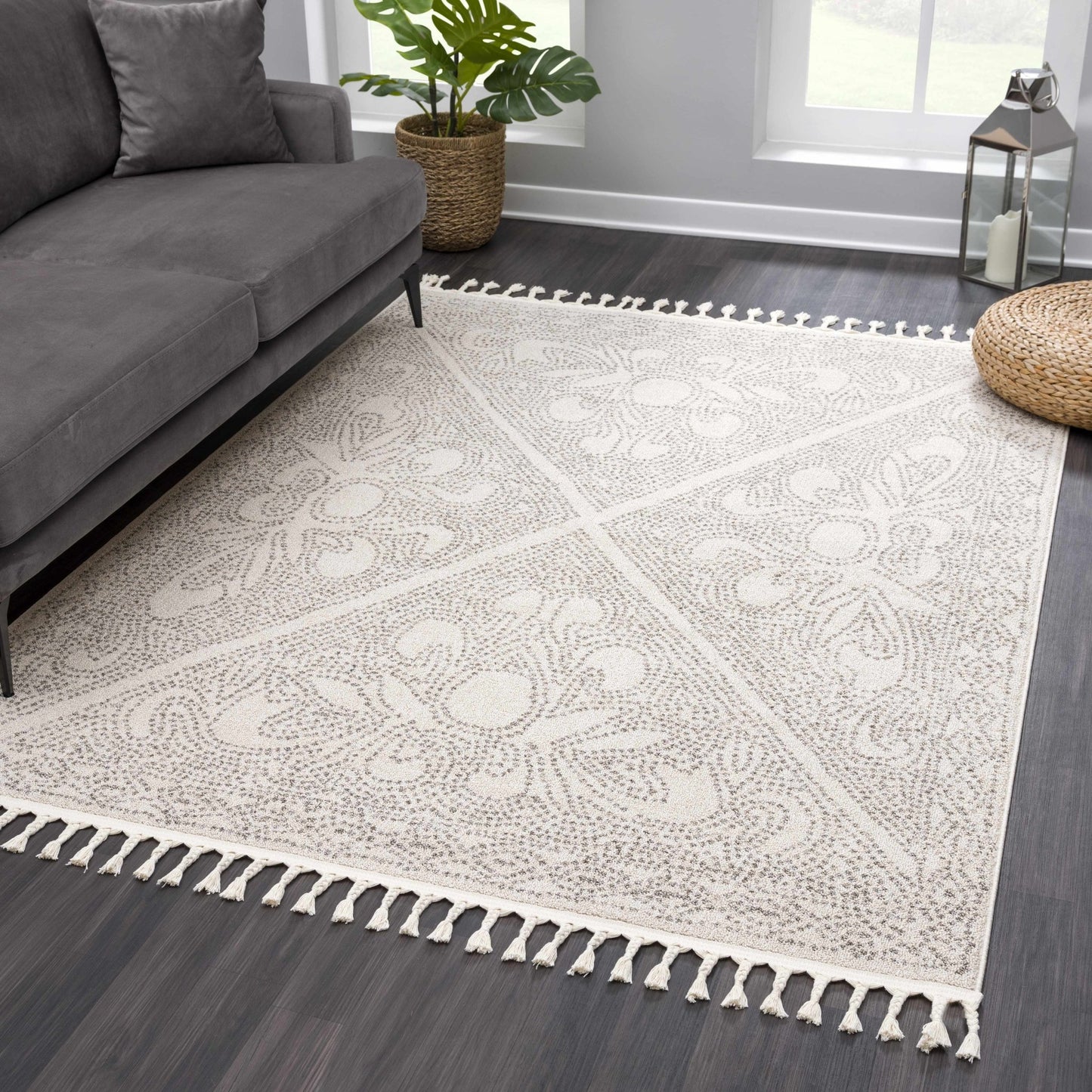 Birdwood Cream & Brown Area Rug - Marsh and Manor Collective