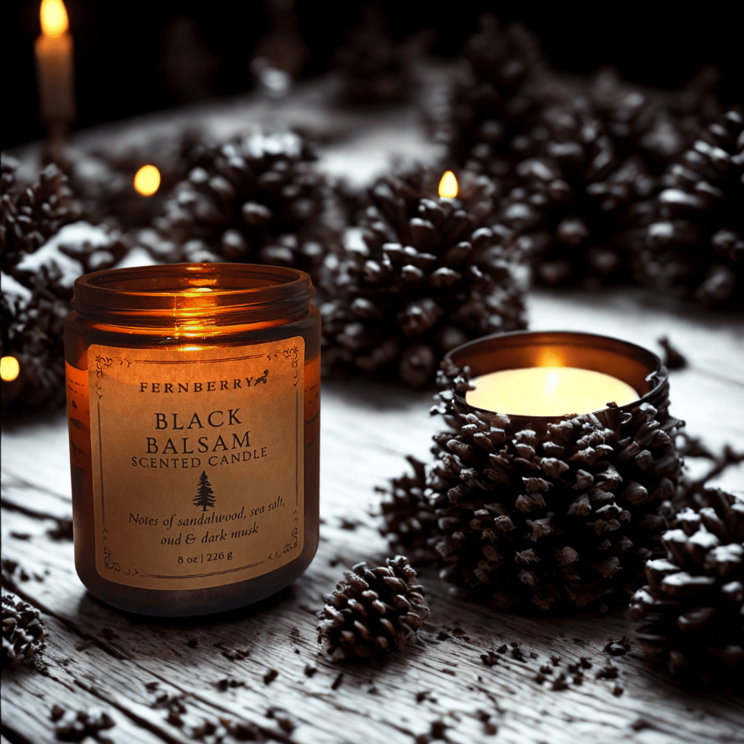 Black Balsam - 8oz Wood Wick Candle - Marsh and Manor Collective