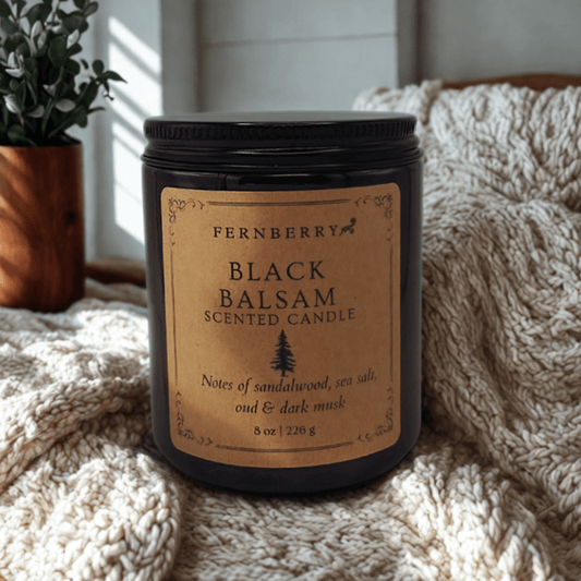 Black Balsam - 8oz Wood Wick Candle - Marsh and Manor Collective