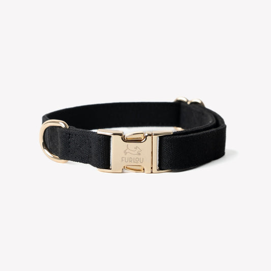 'Black' - Canvas Dog Collar - Marsh and Manor Collective