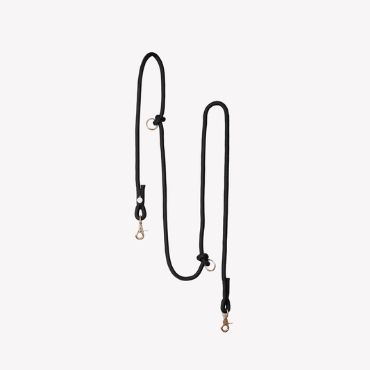 'Black' - Hands Free Braided Leash - Marsh and Manor Collective