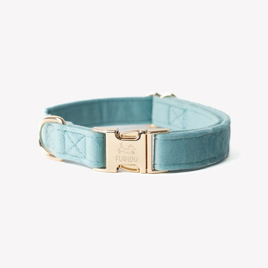 'Blue' - Velvet Dog Collar - Marsh and Manor Collective