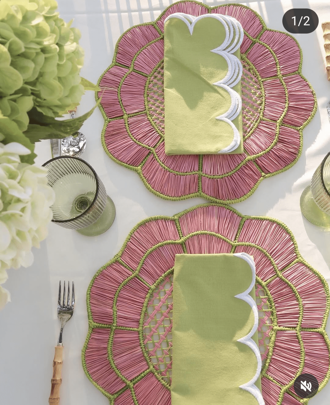 Blush Bloom Woven Placemat - Marsh and Manor Collective