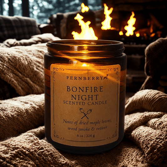 Bonfire Night - 8oz Wood Wick Candle - Marsh and Manor Collective