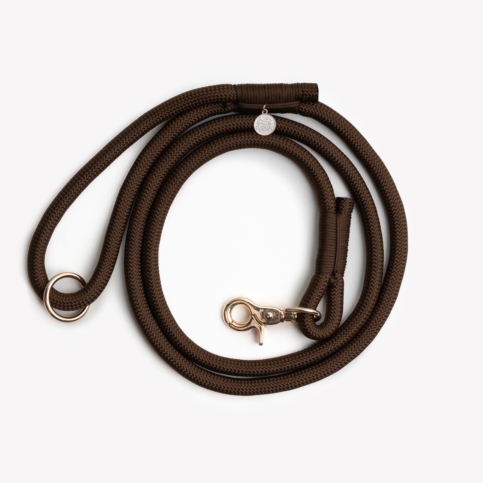 'Brown' - Braided Rope Leash - Marsh and Manor Collective