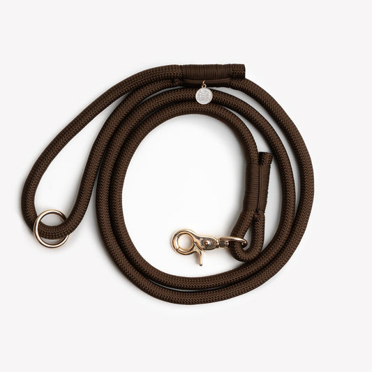'Brown' - Braided Rope Leash - Marsh and Manor Collective