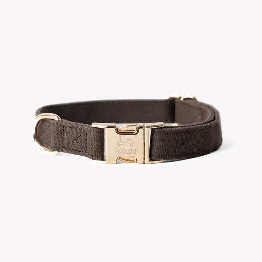 'Brown' - Canvas Dog Collar - Marsh and Manor Collective