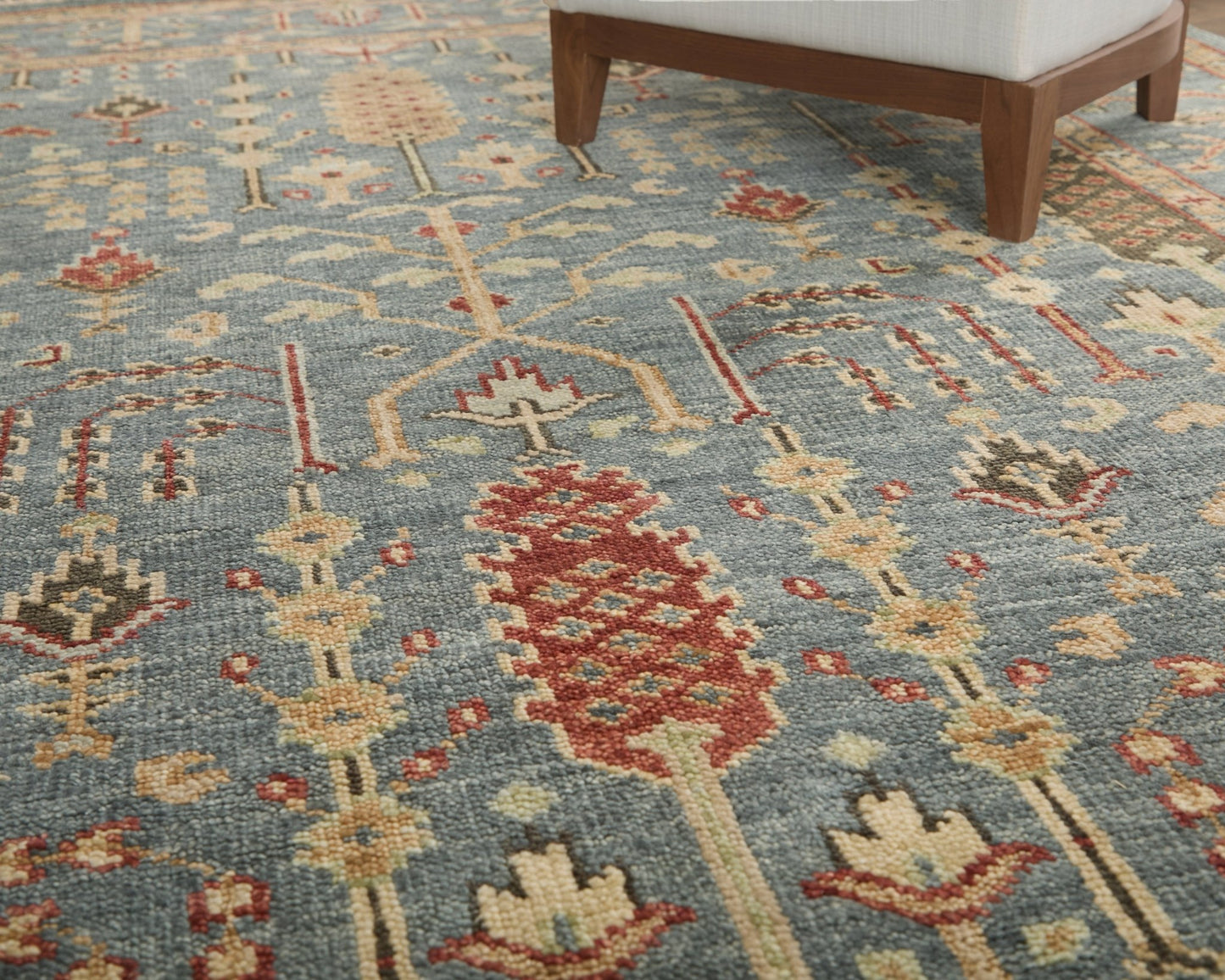 Carrington Traditional Oriental - Blue/Red/Gold Area Rug - Marsh and Manor Collective