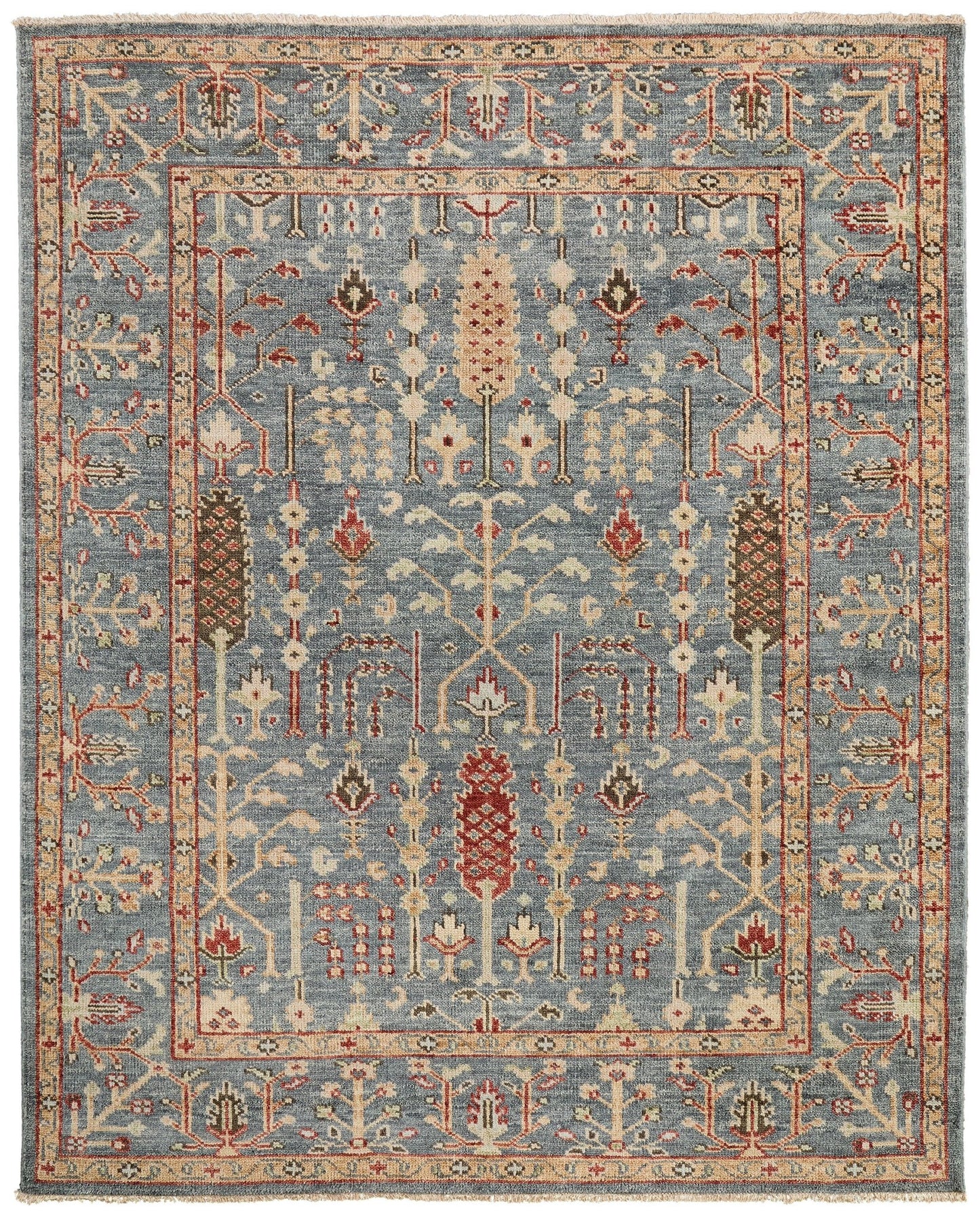Carrington Traditional Oriental - Blue/Red/Gold Area Rug - Marsh and Manor Collective