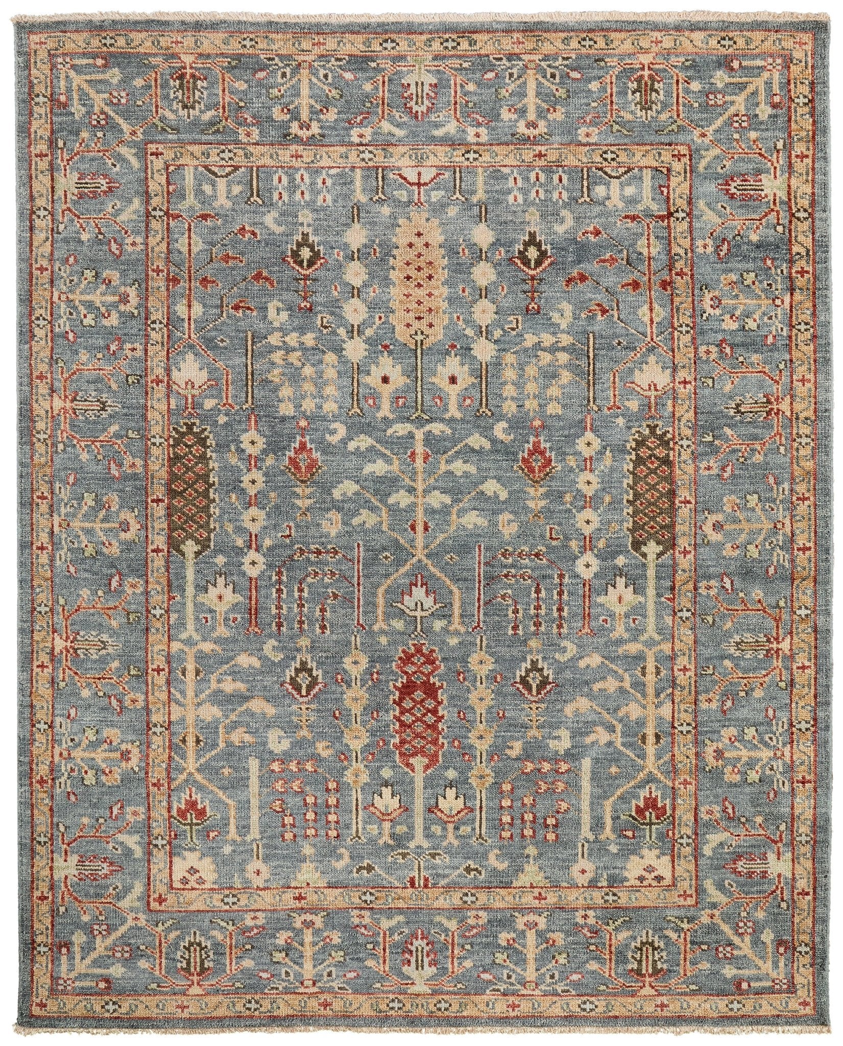 Carrington Traditional Oriental - Blue/Red/Gold Area Rug - Marsh and Manor Collective