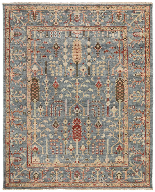 Carrington Traditional Oriental - Blue/Red/Gold Area Rug - Marsh and Manor Collective