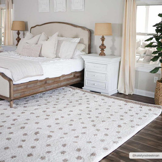 Chaia Dotted Cream & Brown Plush Rug - Marsh and Manor Collective