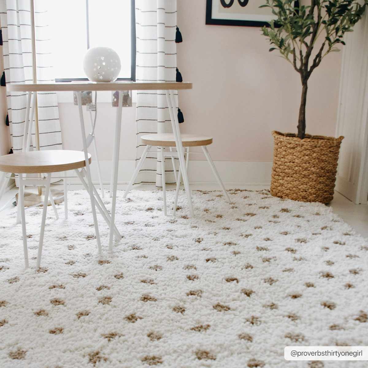 Chaia Dotted Cream & Brown Plush Rug - Marsh and Manor Collective