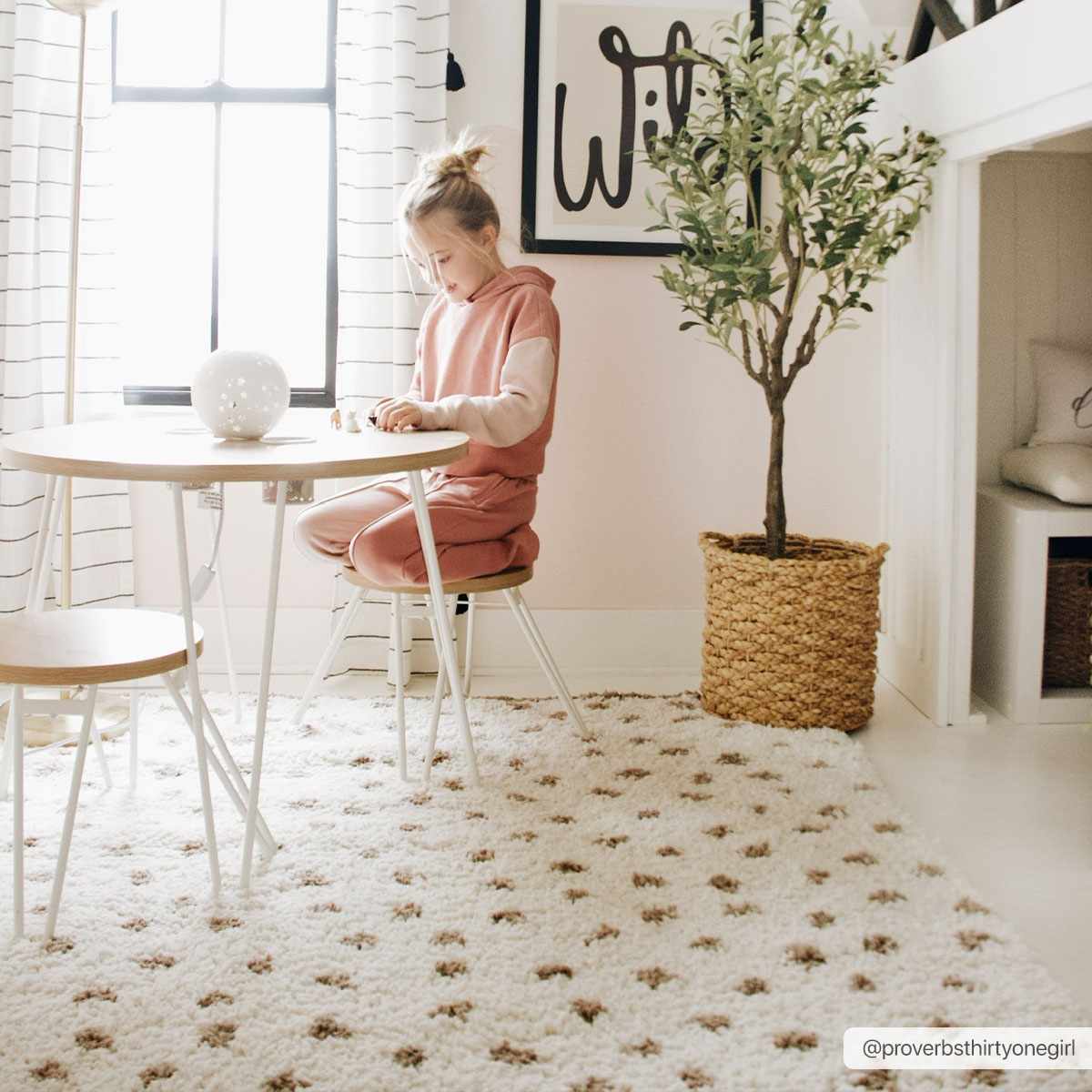Chaia Dotted Cream & Brown Plush Rug - Marsh and Manor Collective