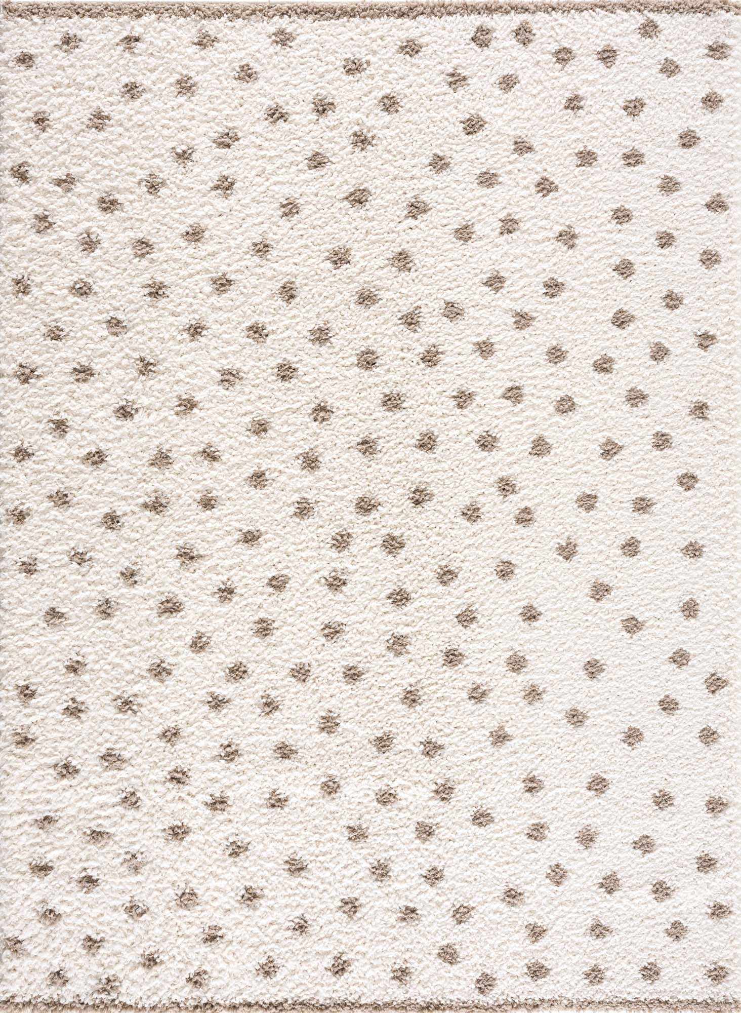 Chaia Dotted Cream & Brown Plush Rug - Marsh and Manor Collective