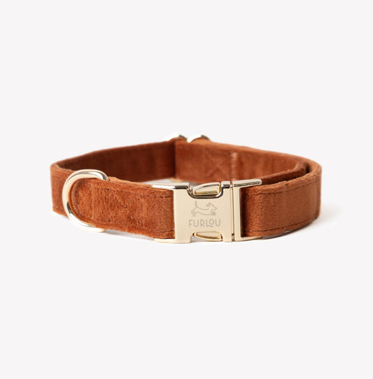 'Clay' - Velvet Dog Collar - Marsh and Manor Collective