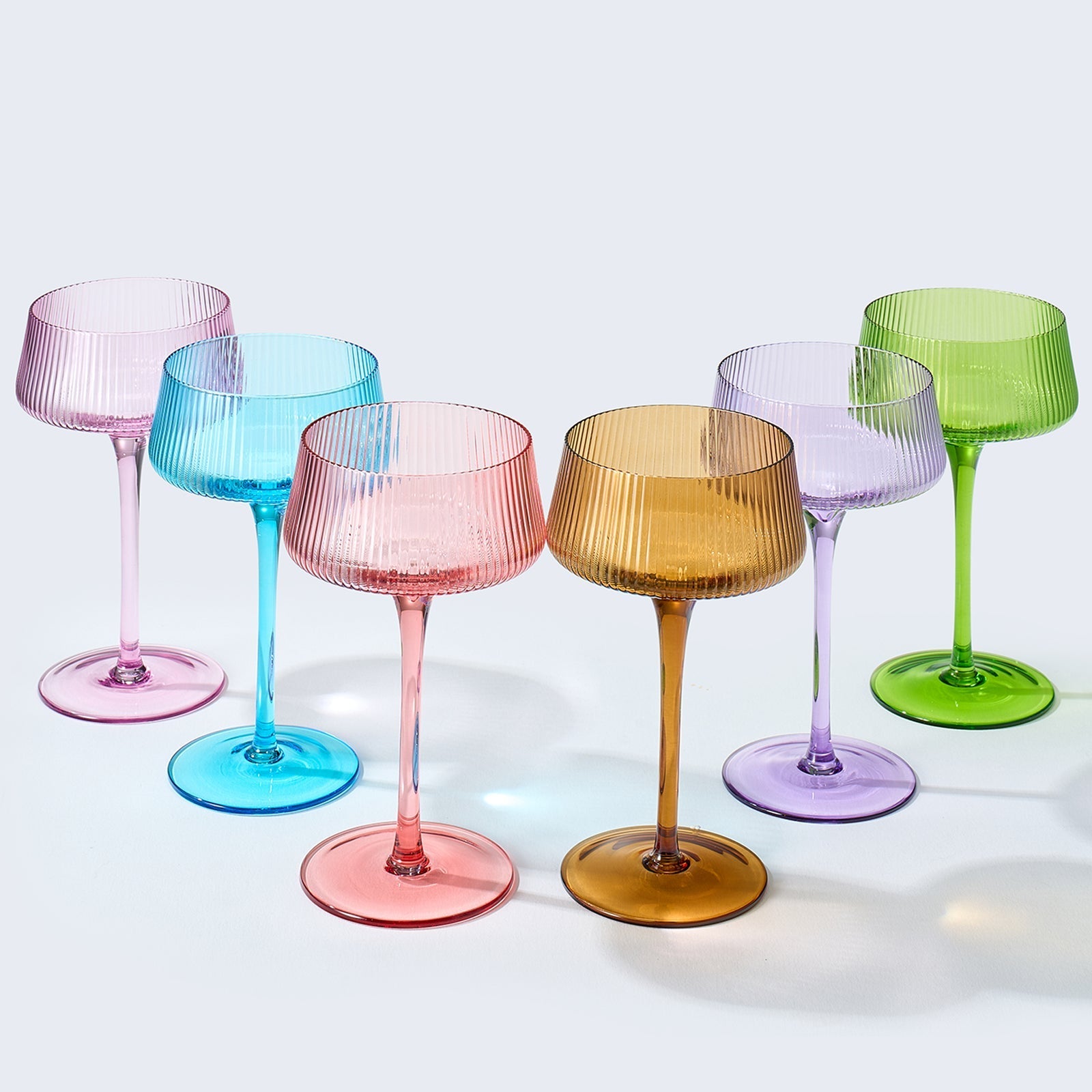 Como Champagne Coupe Cocktail Glasses, Pastel, Set of 6 - Marsh and Manor Collective