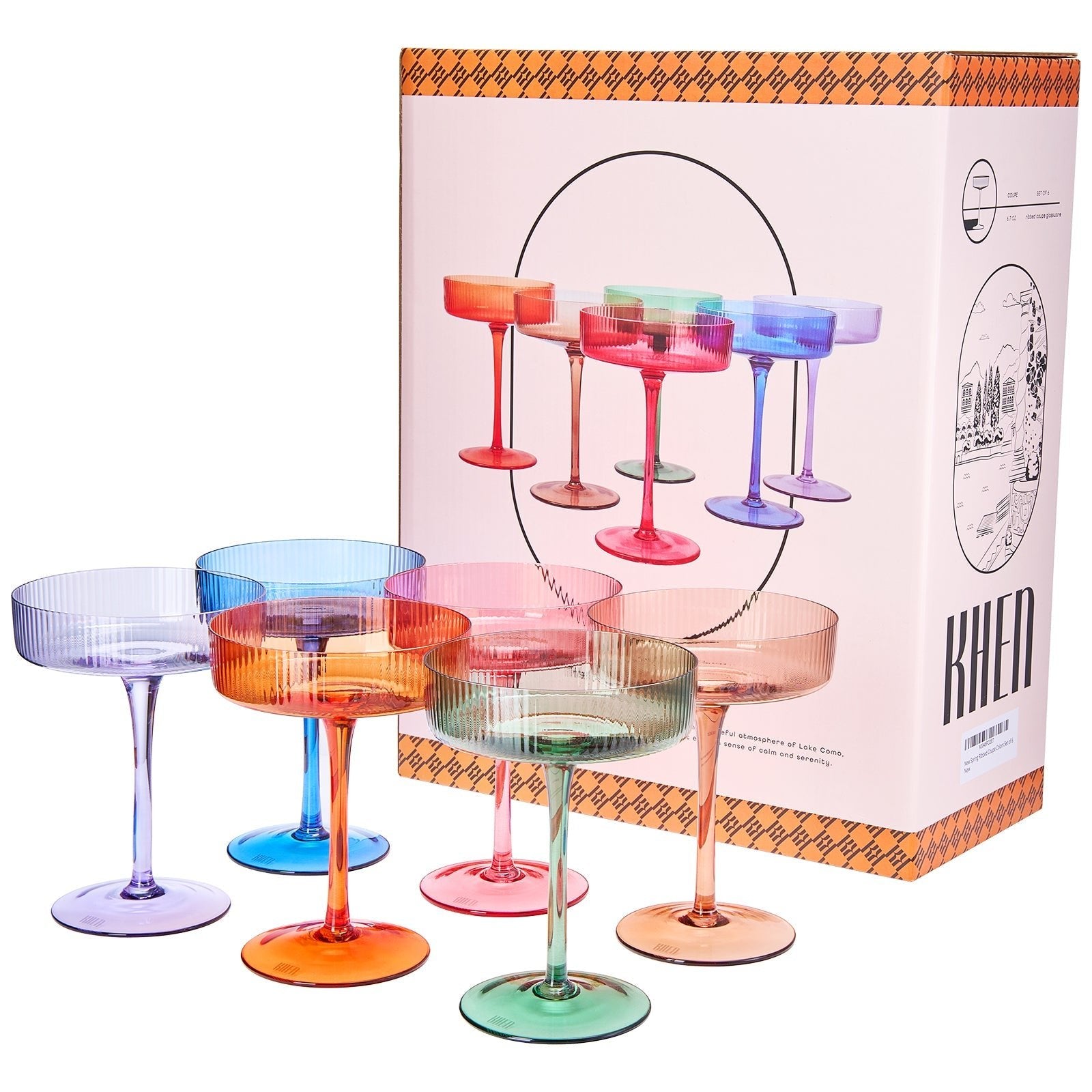 Como Spring Coupe Cocktail Glassware, Set of 6 - Marsh and Manor Collective